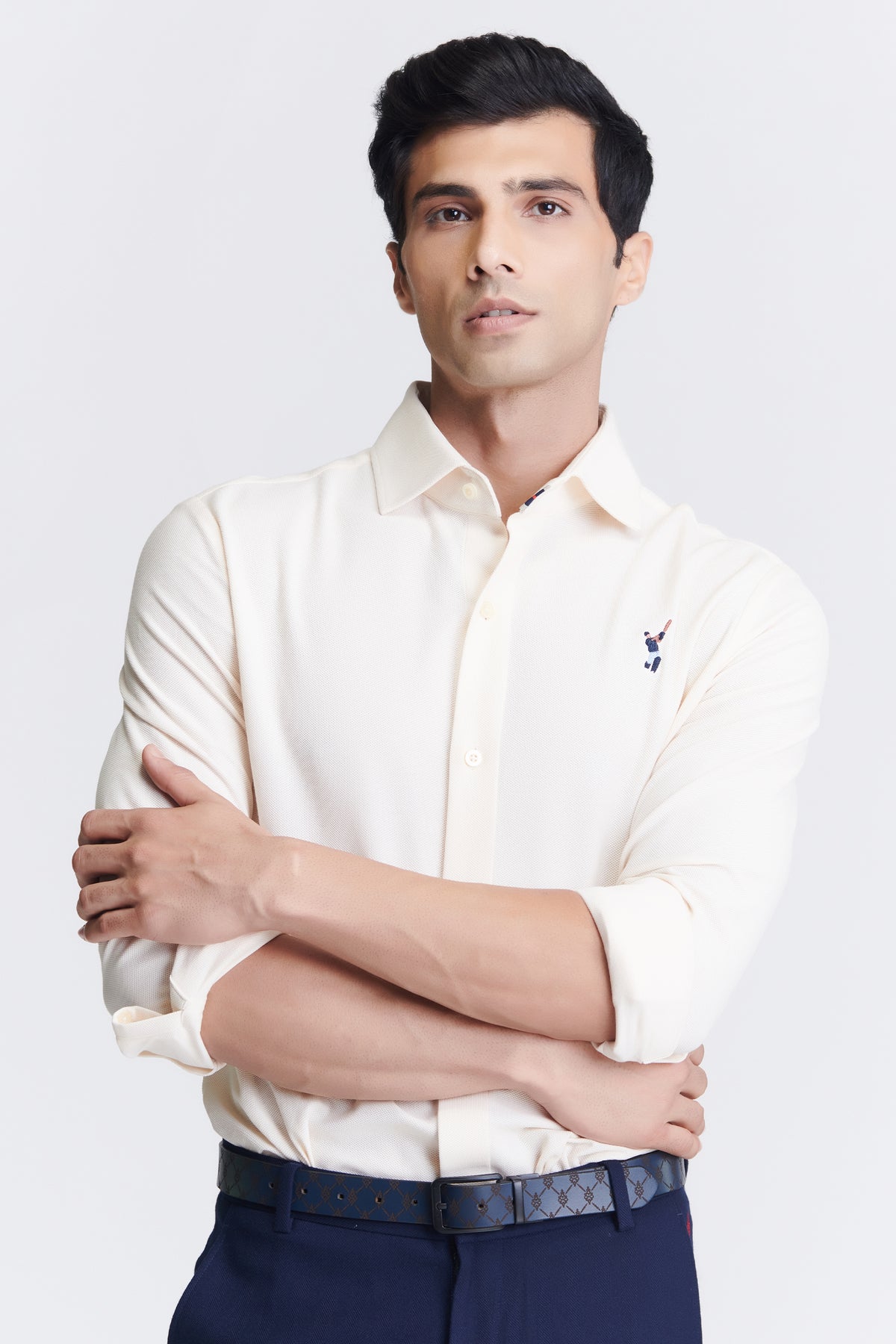 SNCC Off White Shirt with Batsman Logo