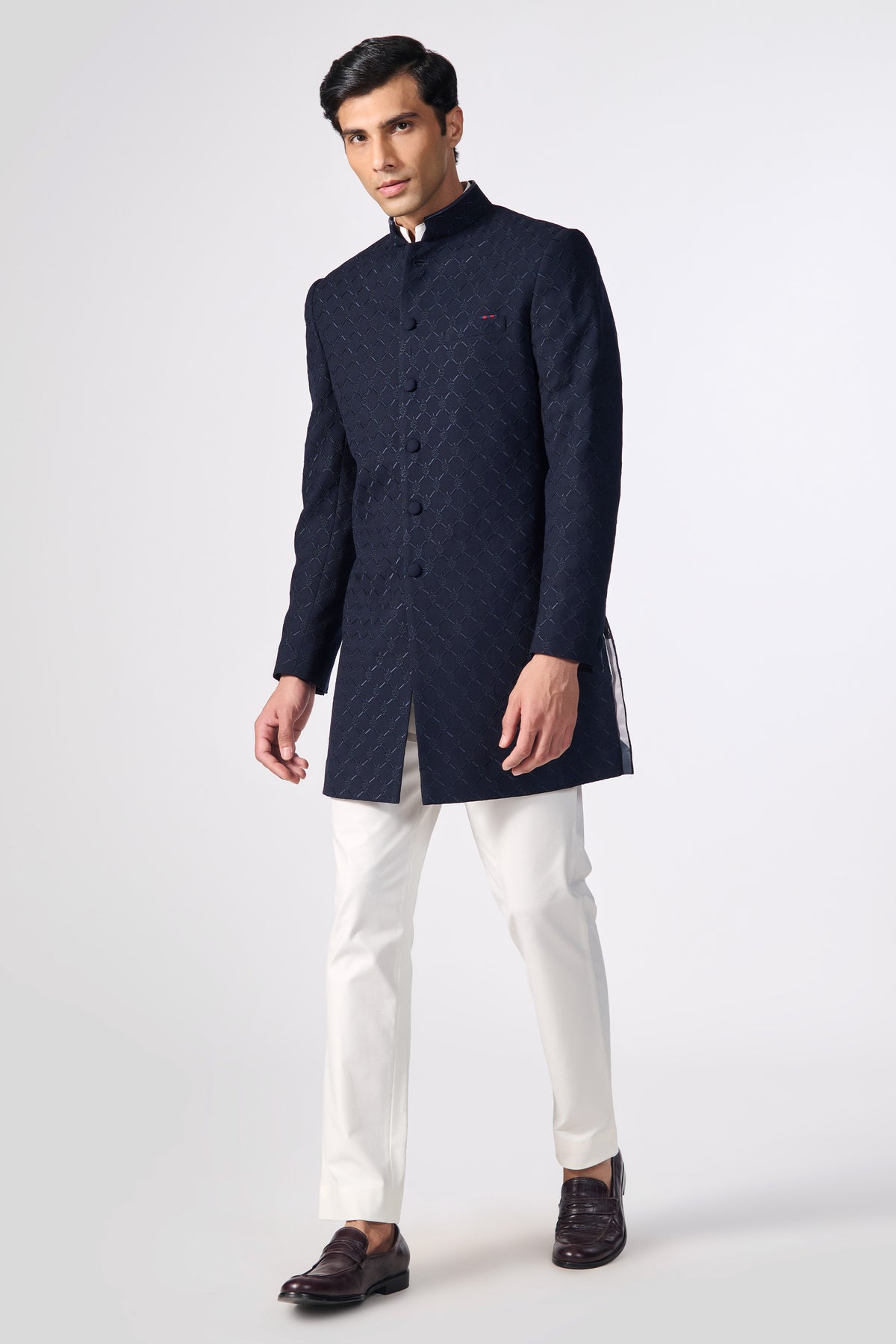 Navy Adamas Embroidered Sherwani