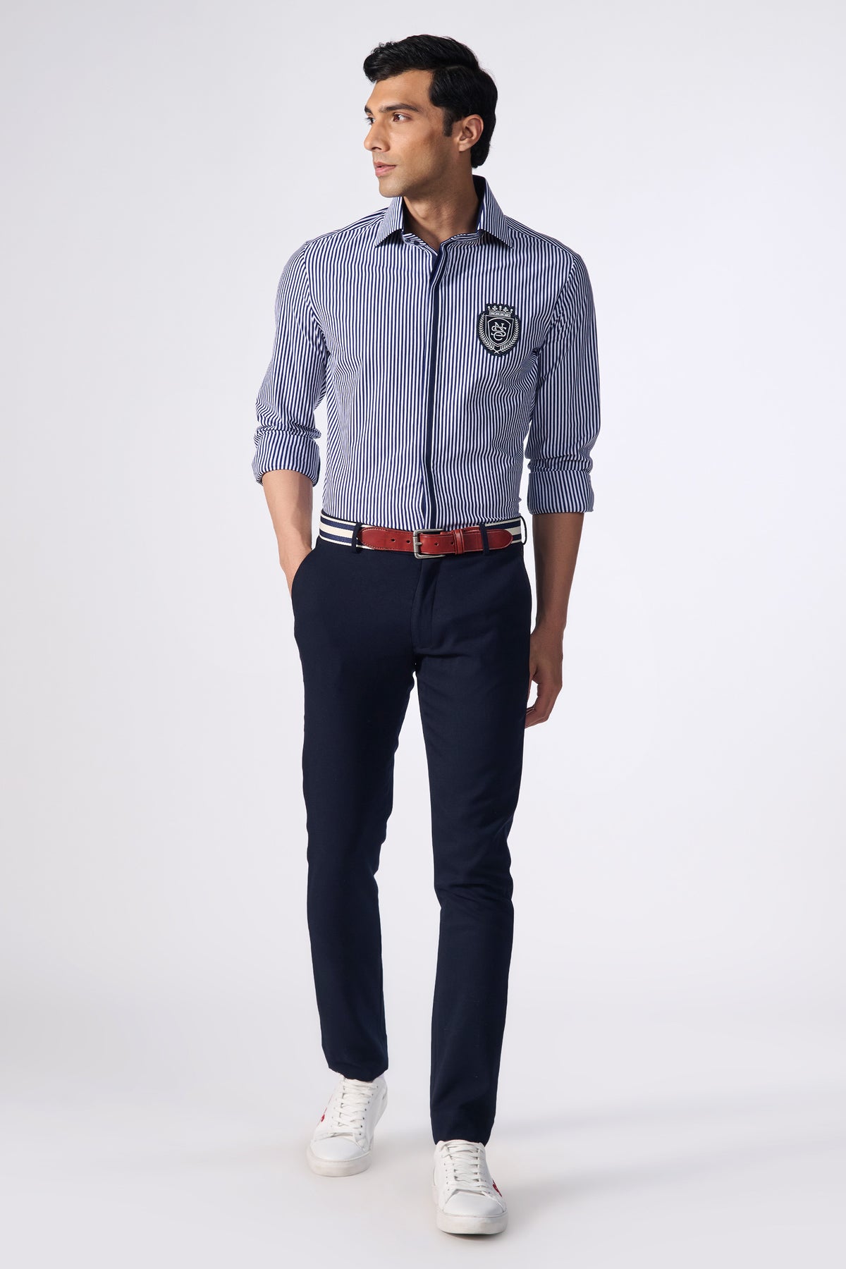 Navy Trousers with S&N Tape Detailing