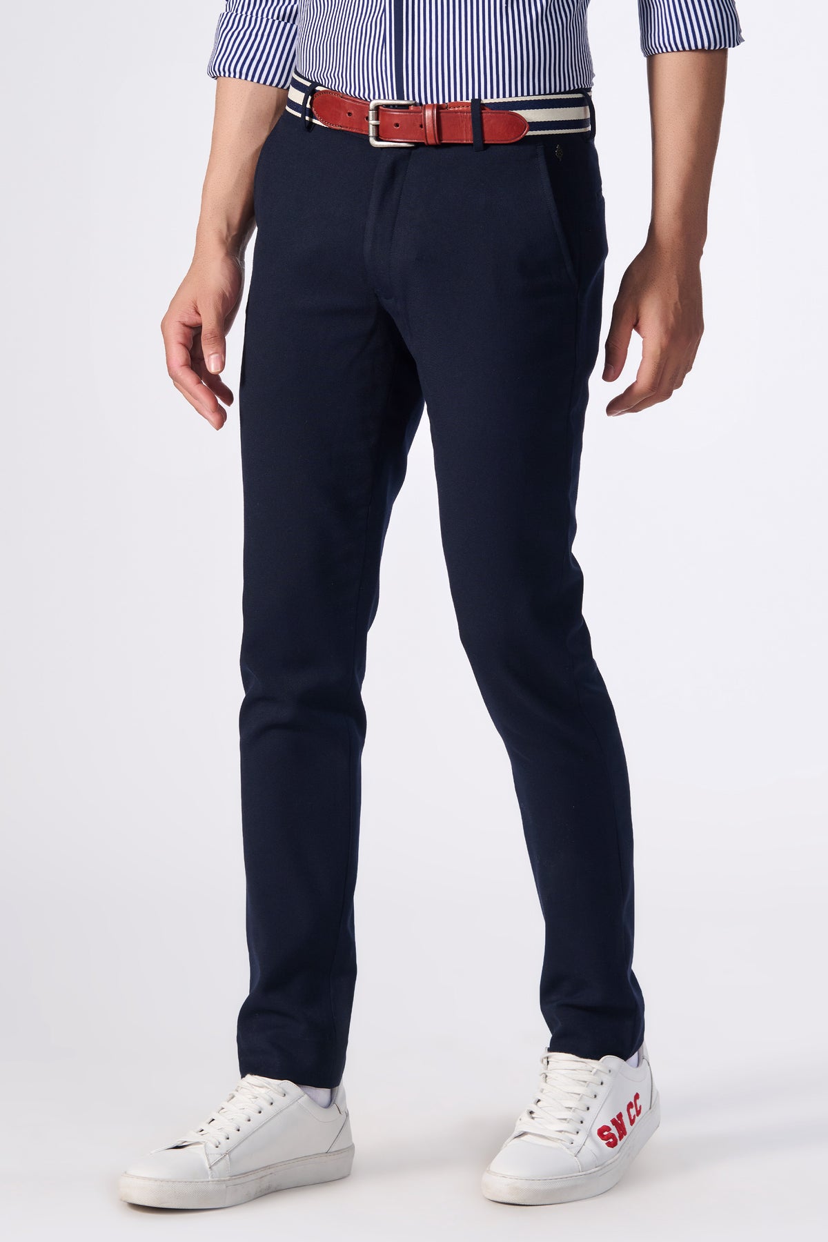 Navy Trousers with S&N Tape Detailing