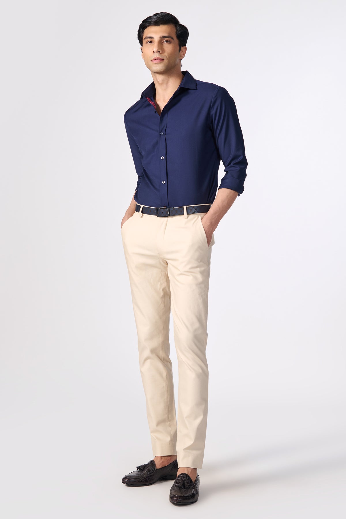 Off-White Trousers with S&N Tape Detailing