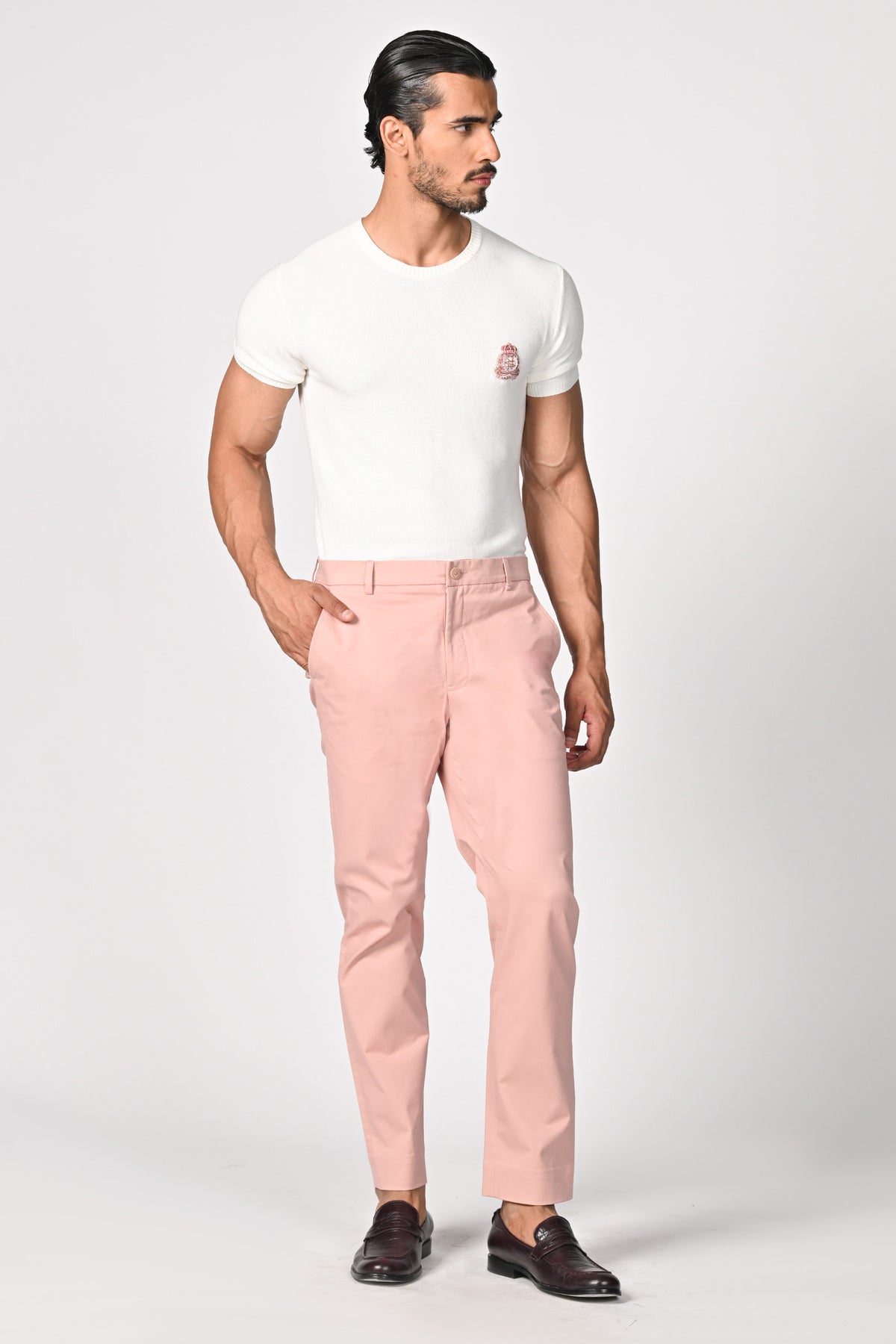 Pink trousers with Adamas