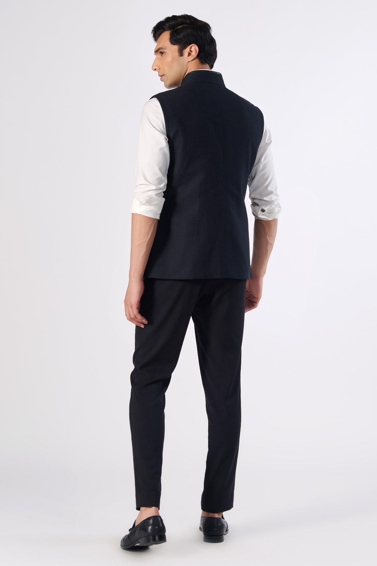 Black Textured Waistcoat