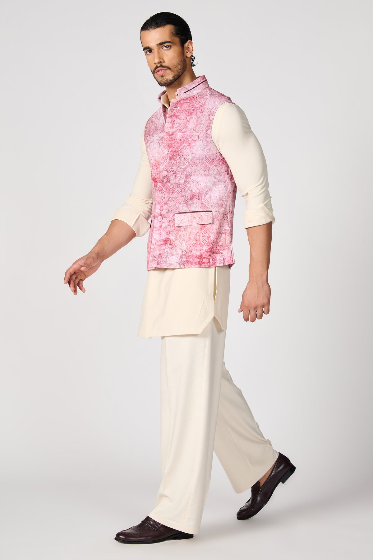 Pink Printed Waistcoat