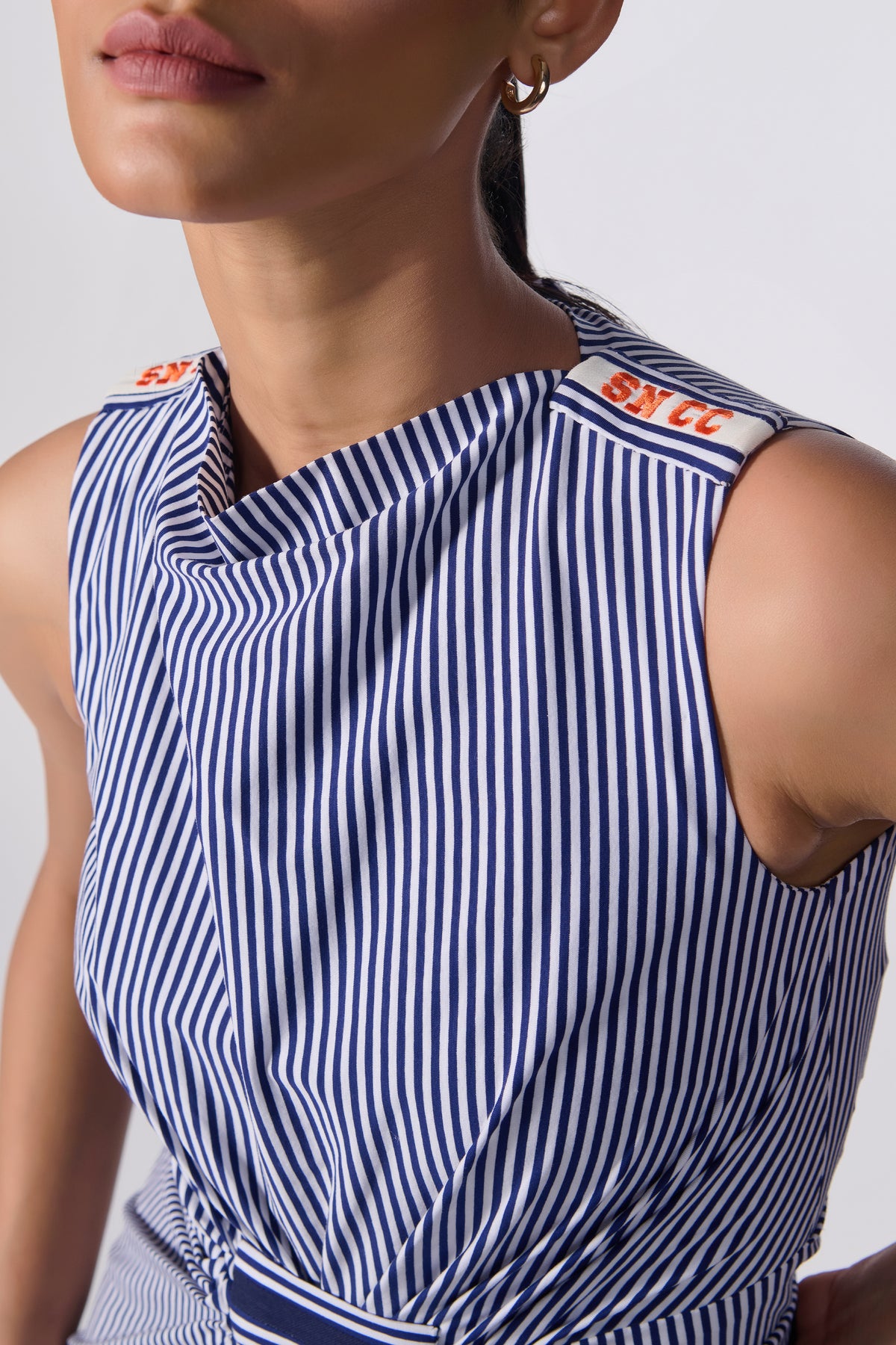 SNCC Striped Drape Dress