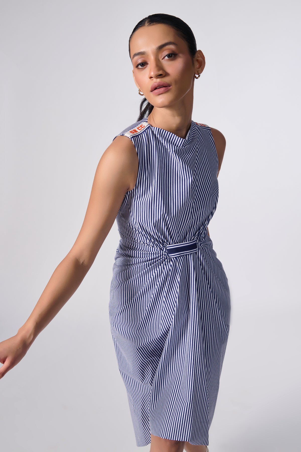 SNCC Striped Drape Dress