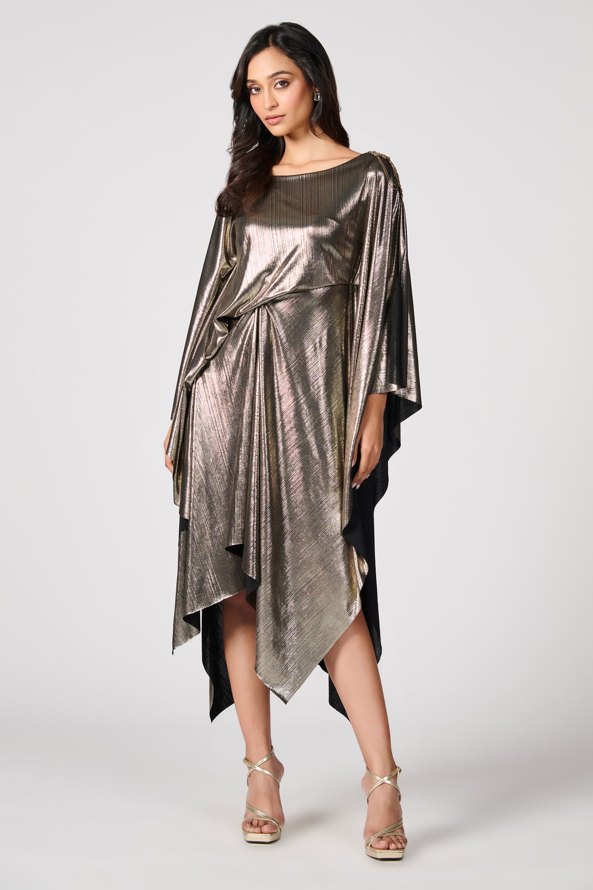 Metallic Asymmetrical Dress