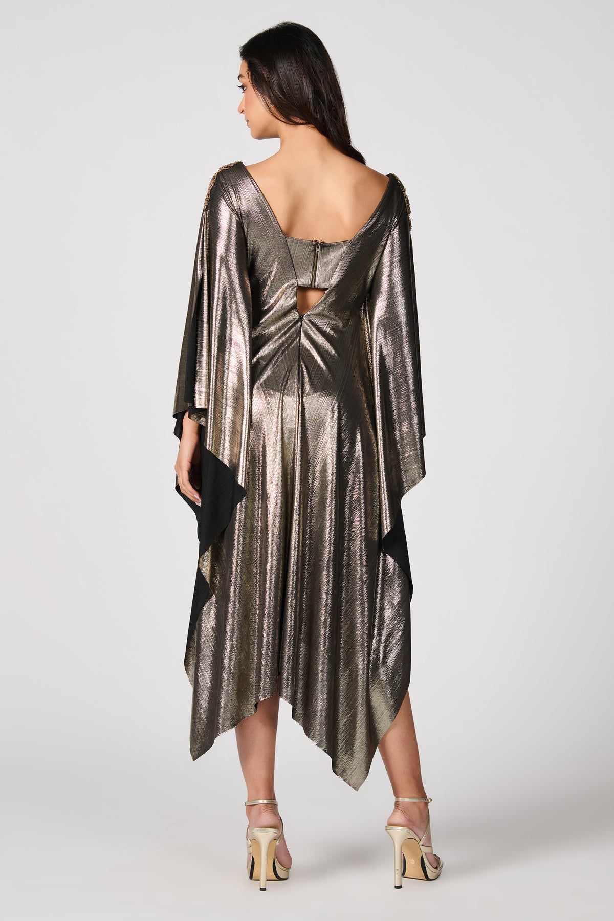 Metallic Asymmetrical Dress