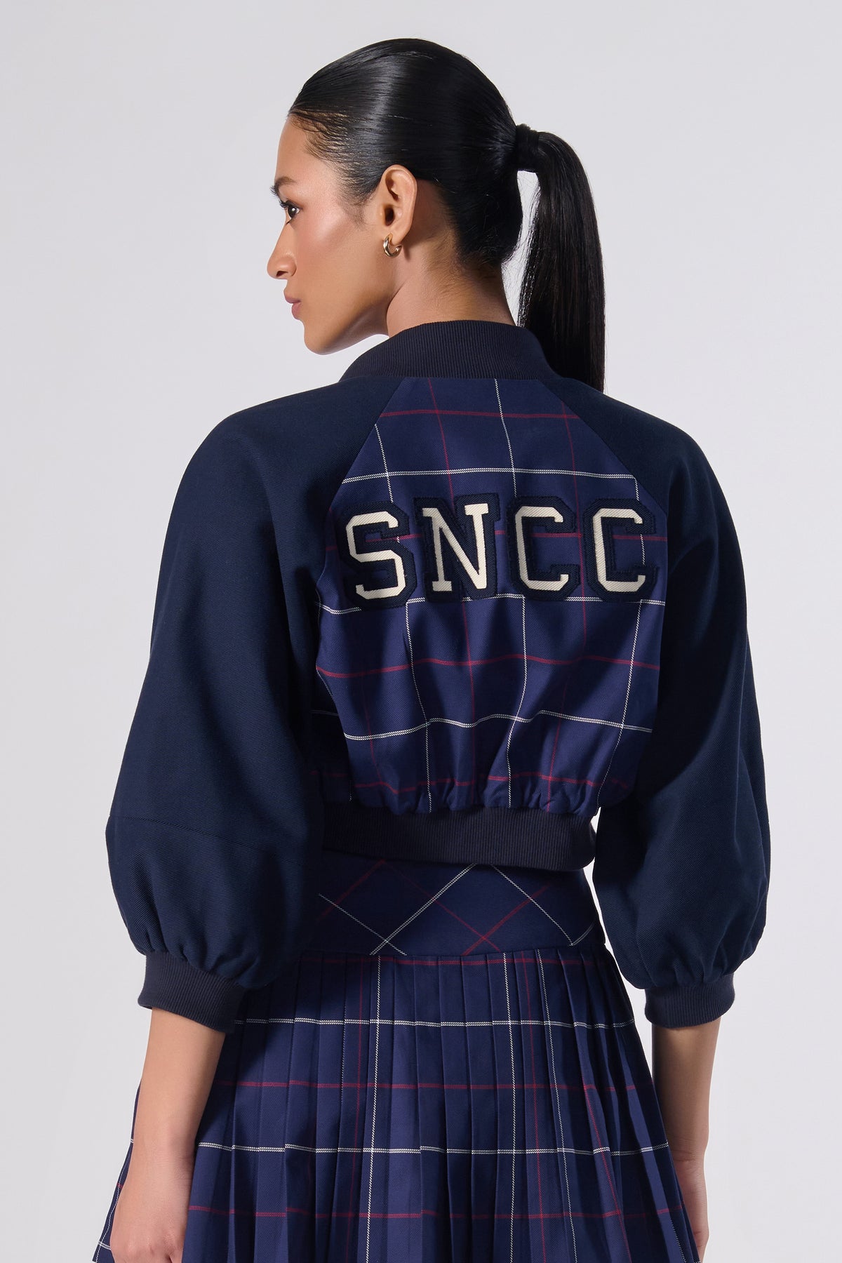 SNCC Plaid Crop Varsity