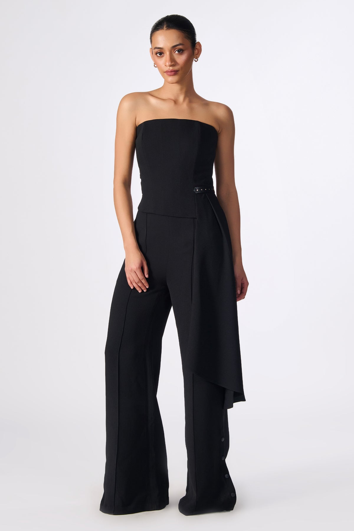 Corset Black Top with Ruffles