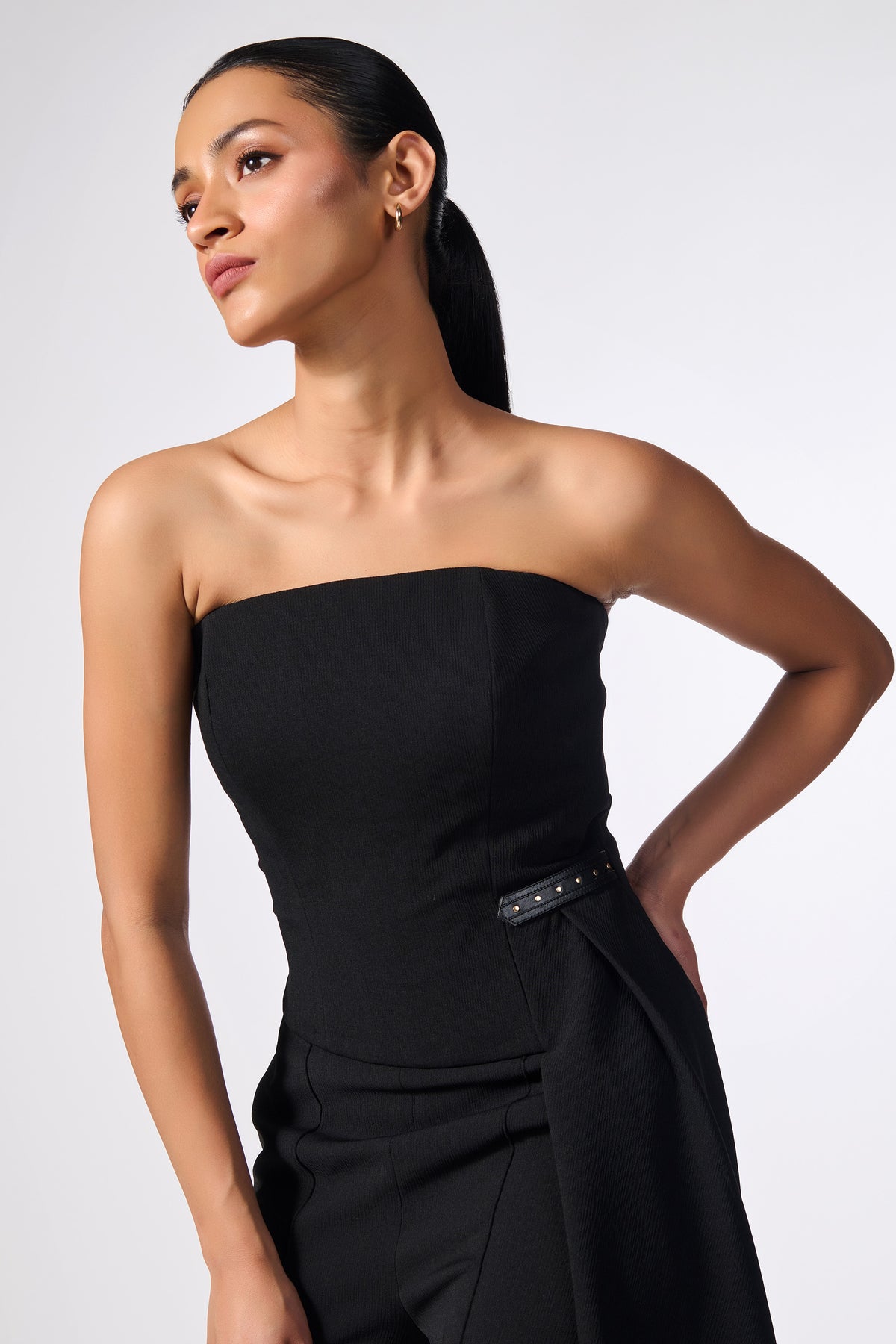 Corset Black Top with Ruffles