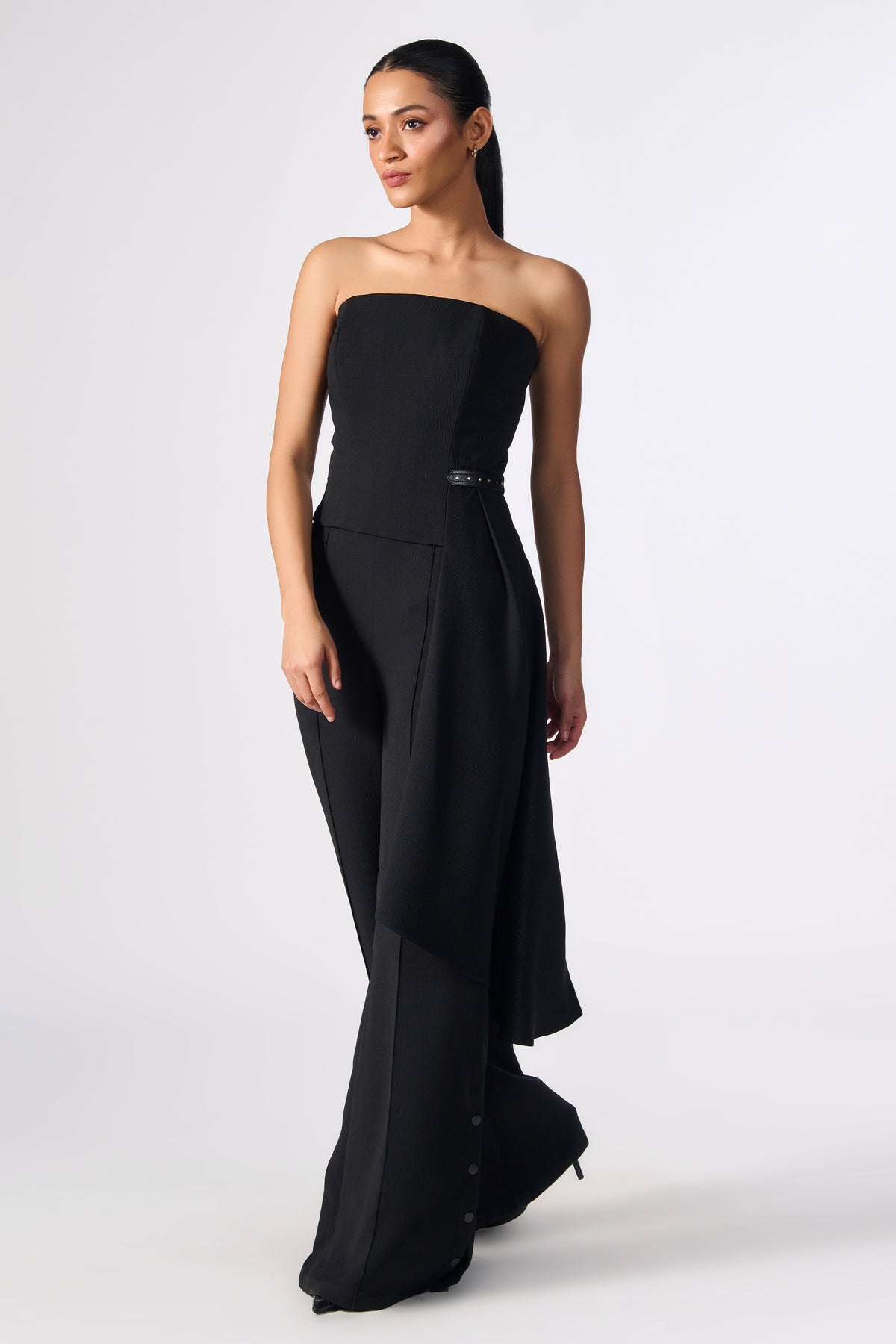 Corset Black Top with Ruffles