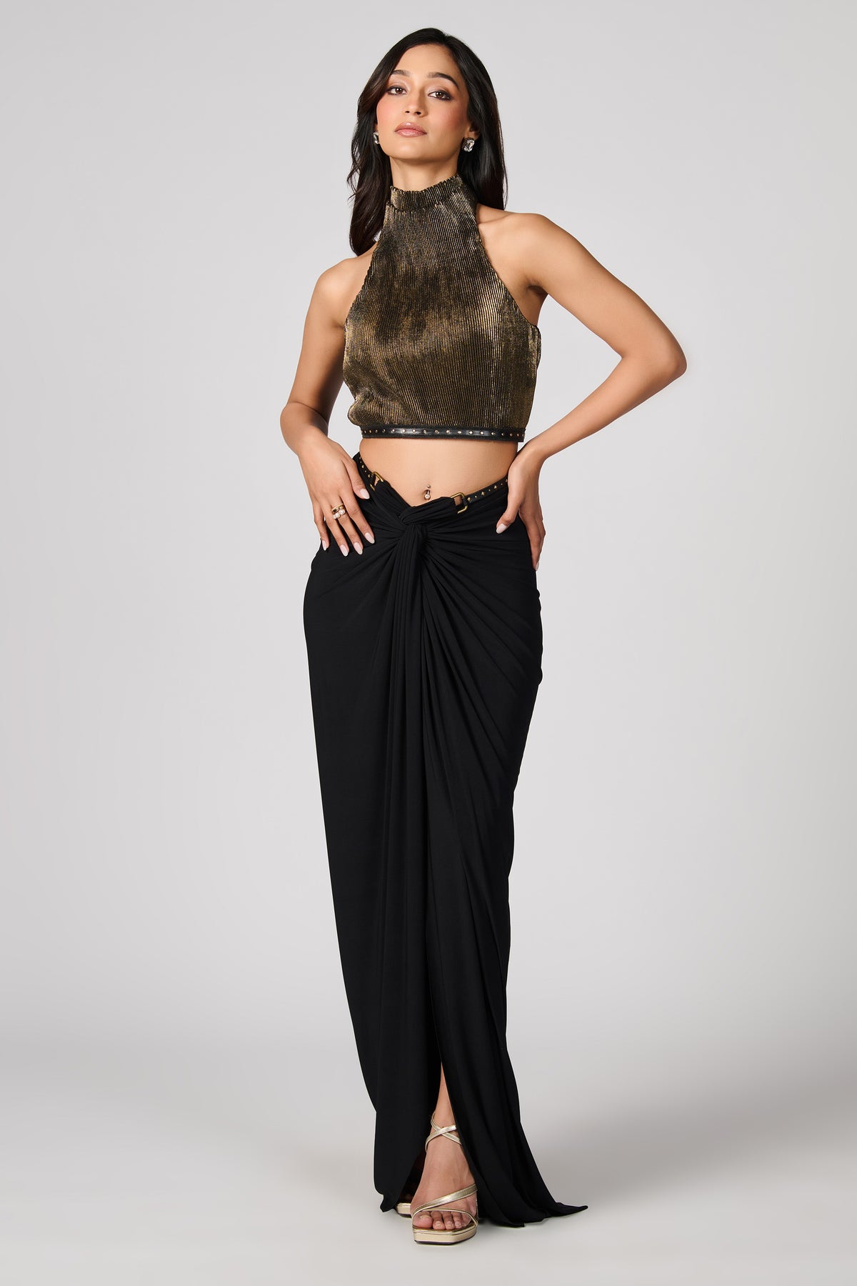 Raised Neck Crop Top