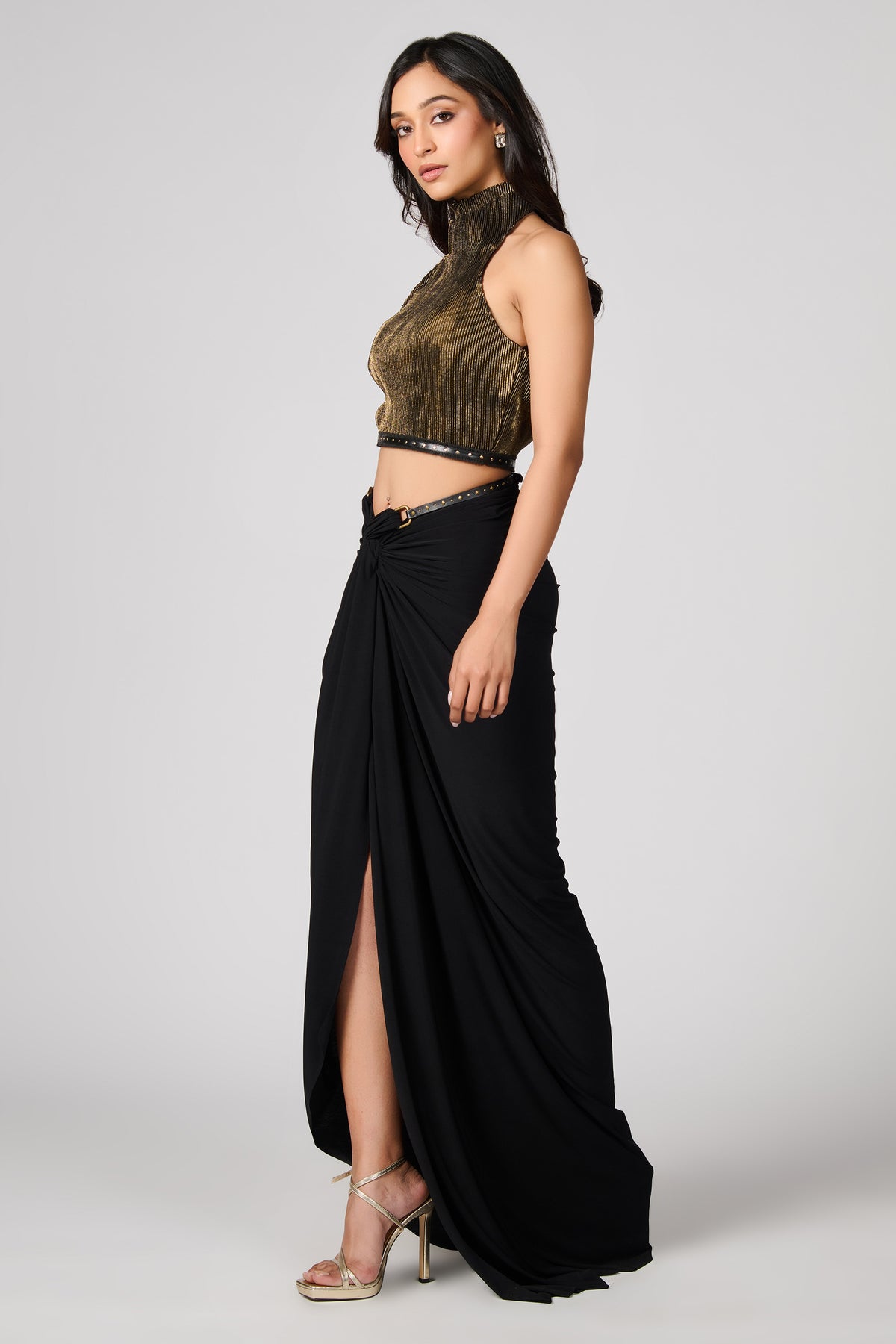 Raised Neck Crop Top