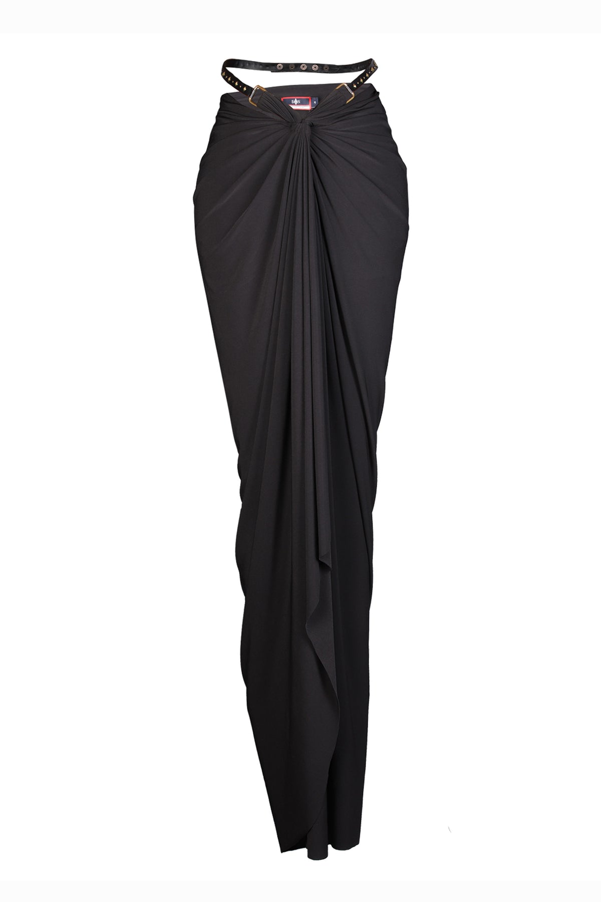 Black Twisted Drape Skirt