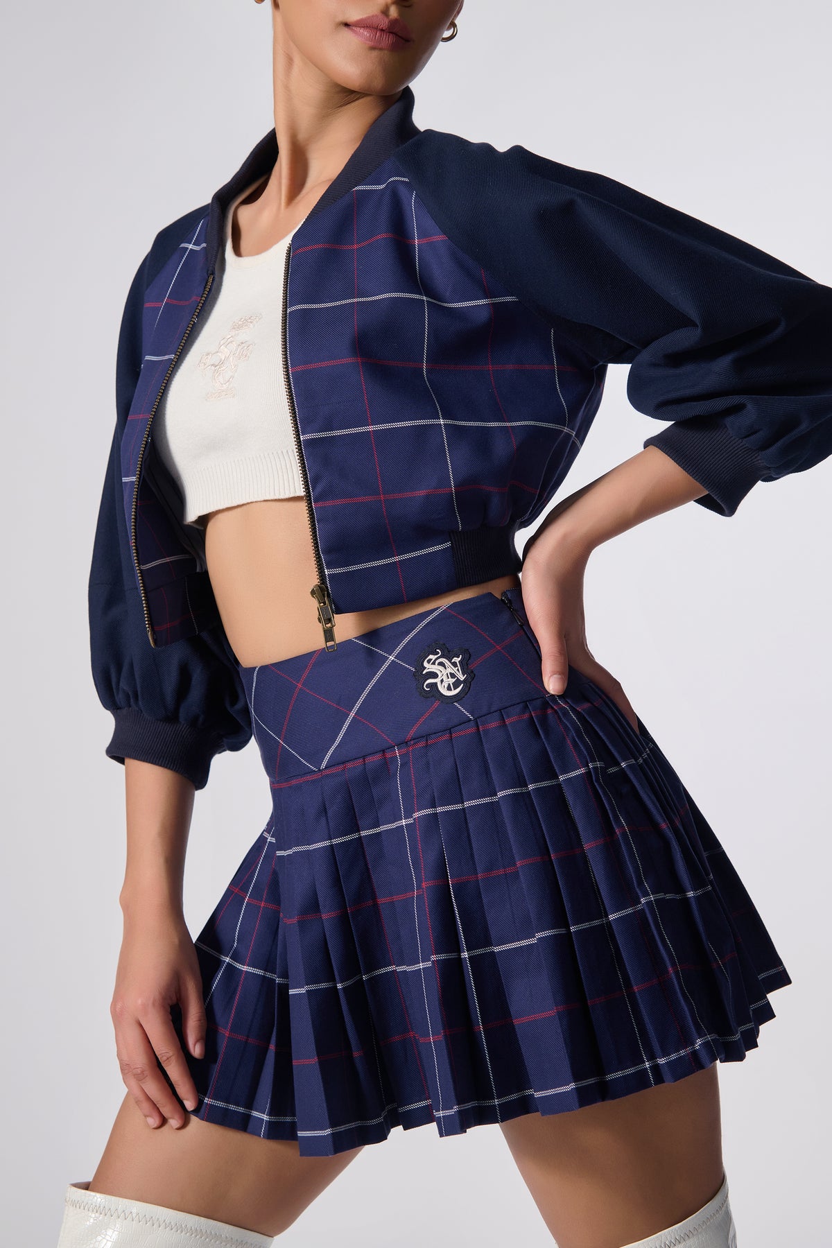 SNCC Plaid Pleated Skirt