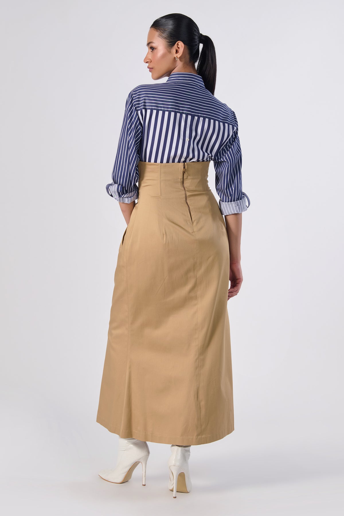 SNCC Beige Corseted Skirt