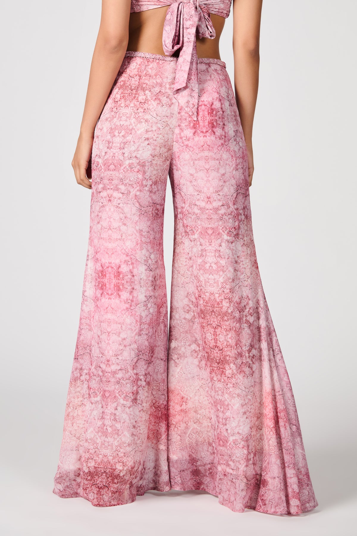 Printed Retro Flared Trousers