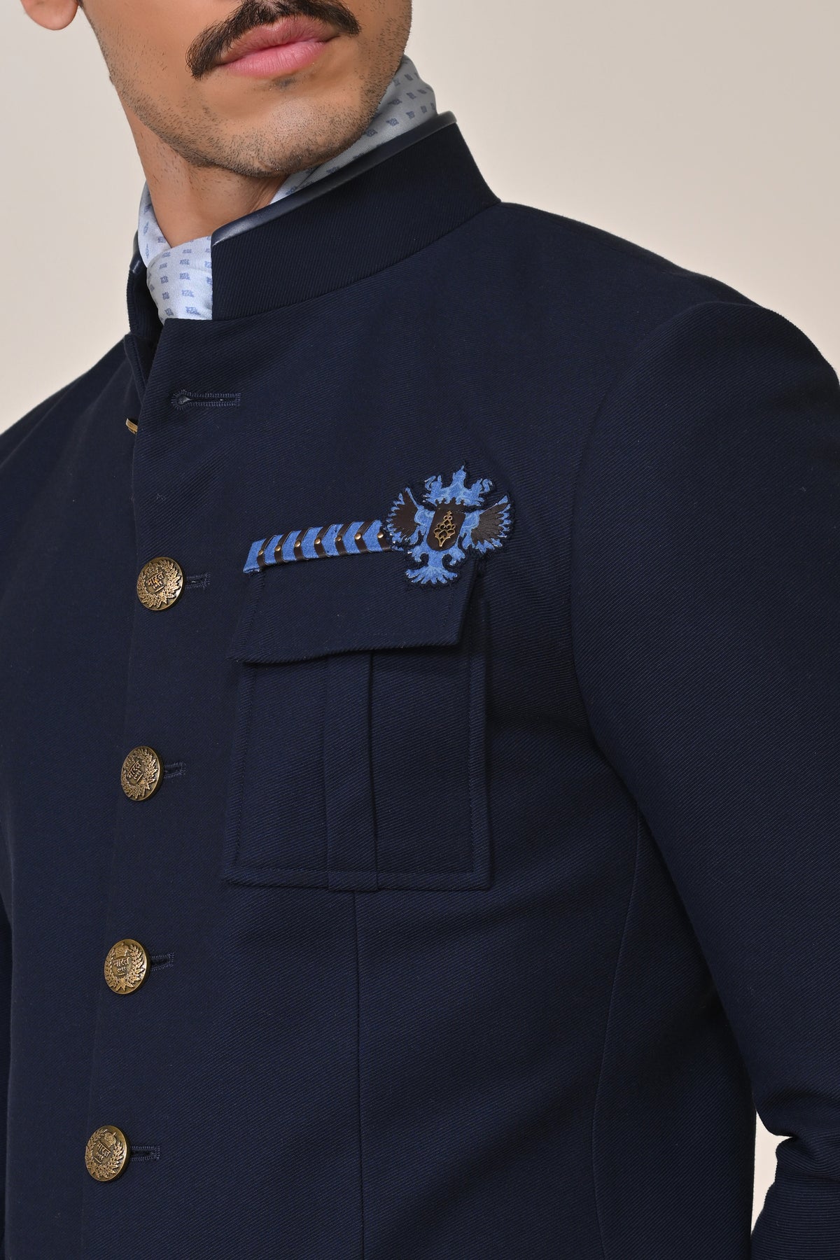Denim Bandhgala