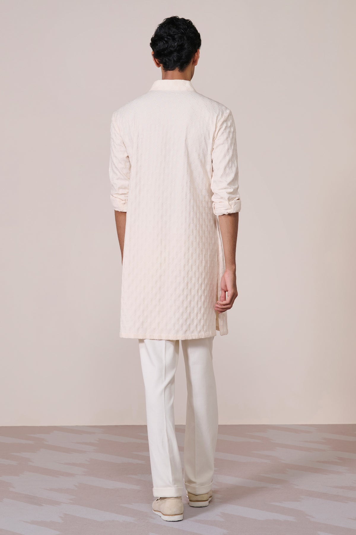 Navy Adamas Embroidered Kurta