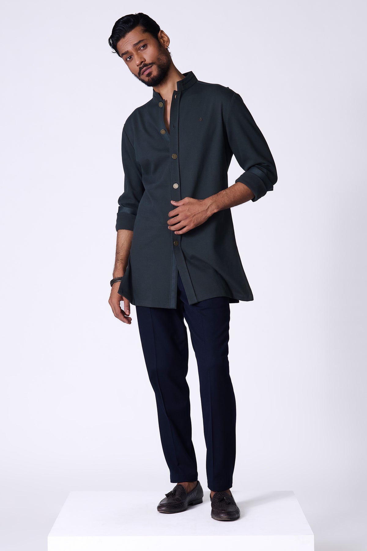 Olive Adamas Shirt Kurta