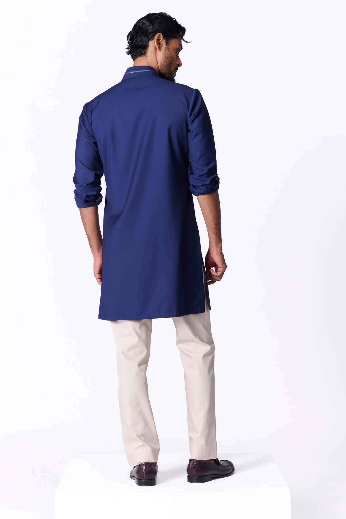 Navy Crested Shirt Kurta