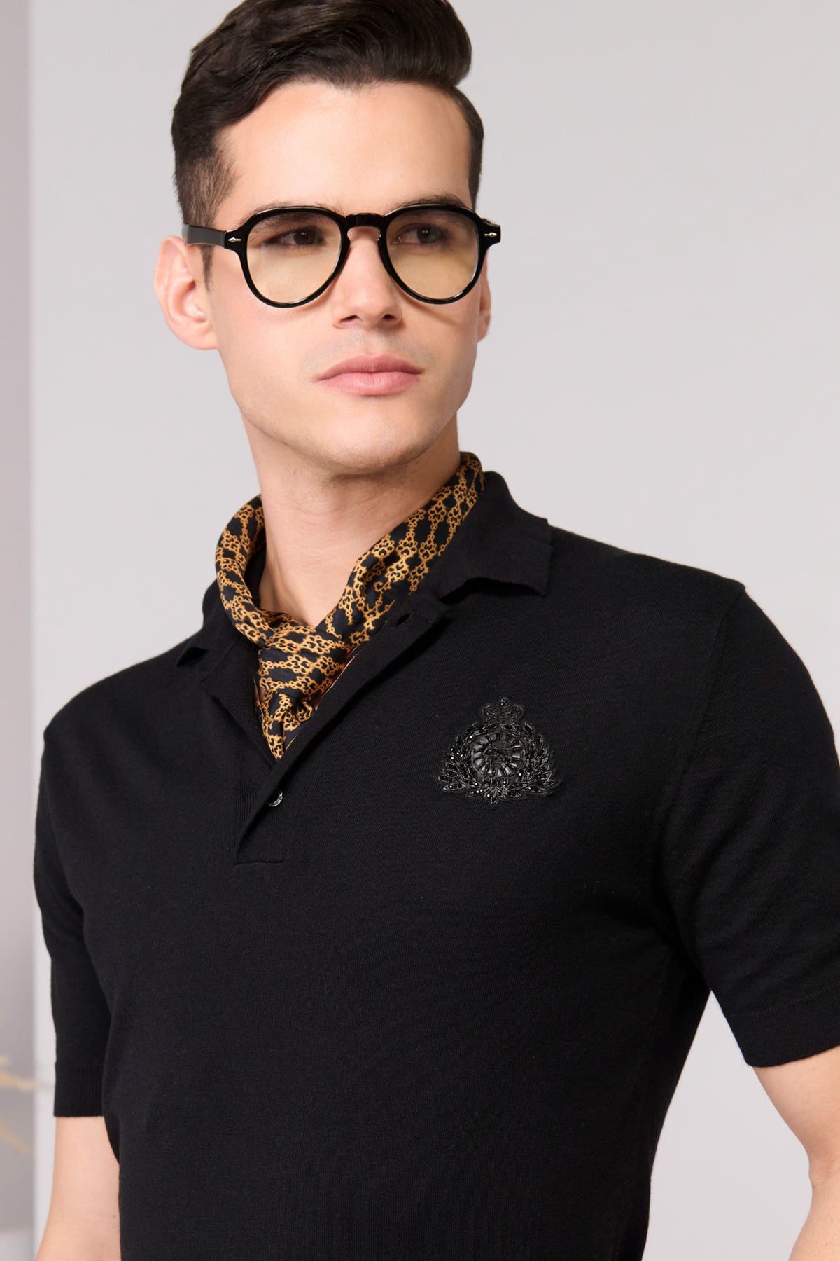 Black Ciclo Crested Polo