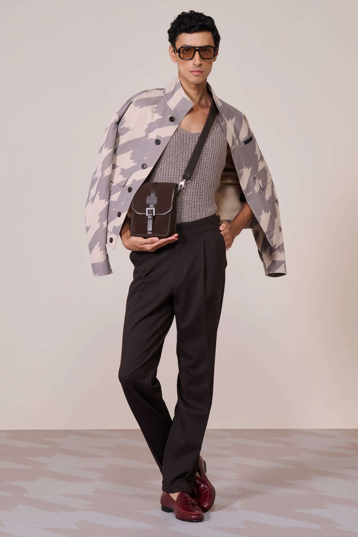 Funnel Neck Printed Layering