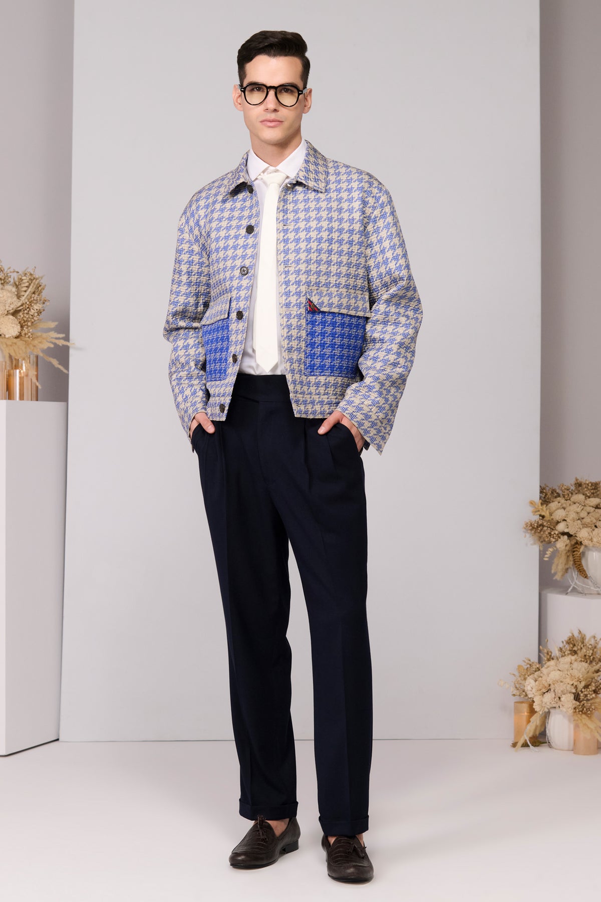 Blue Houndstooth Layering