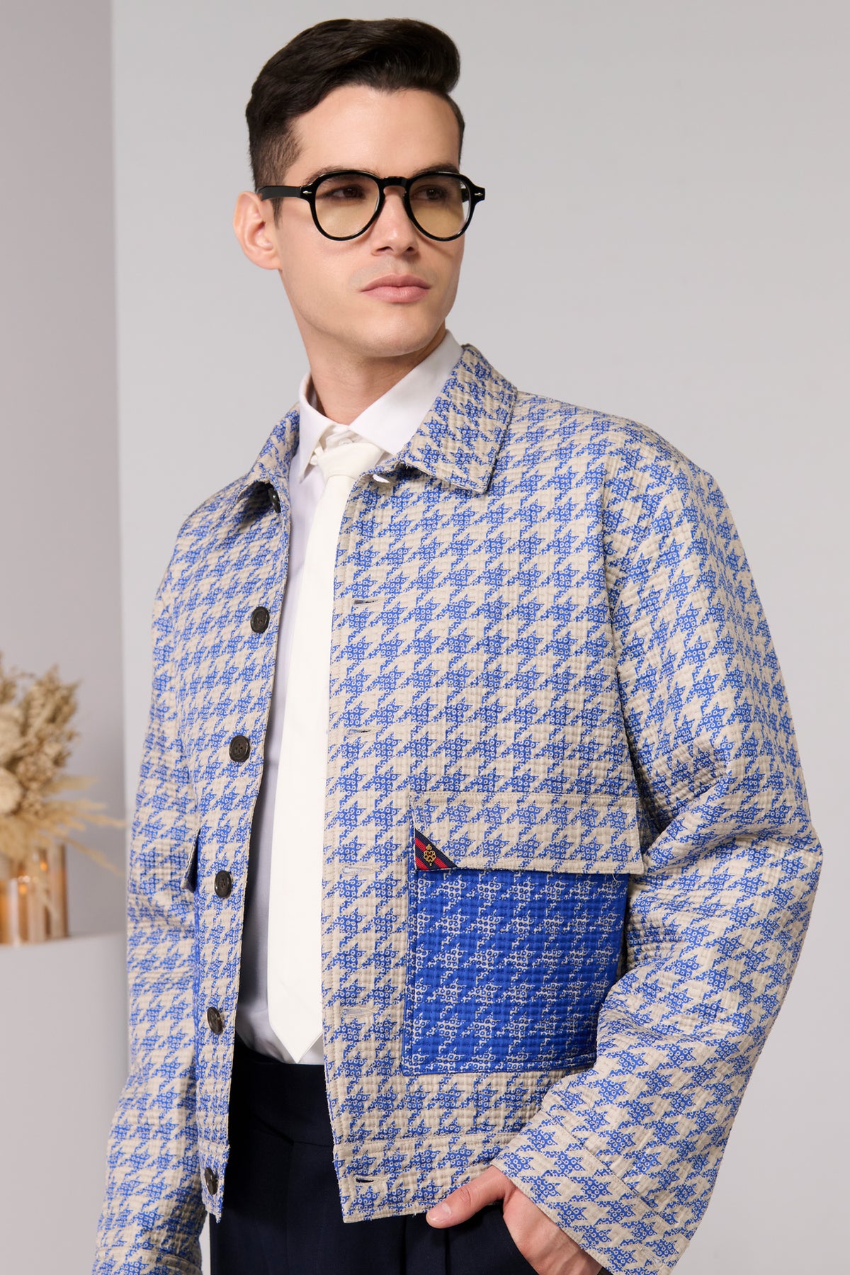 Blue Houndstooth Layering