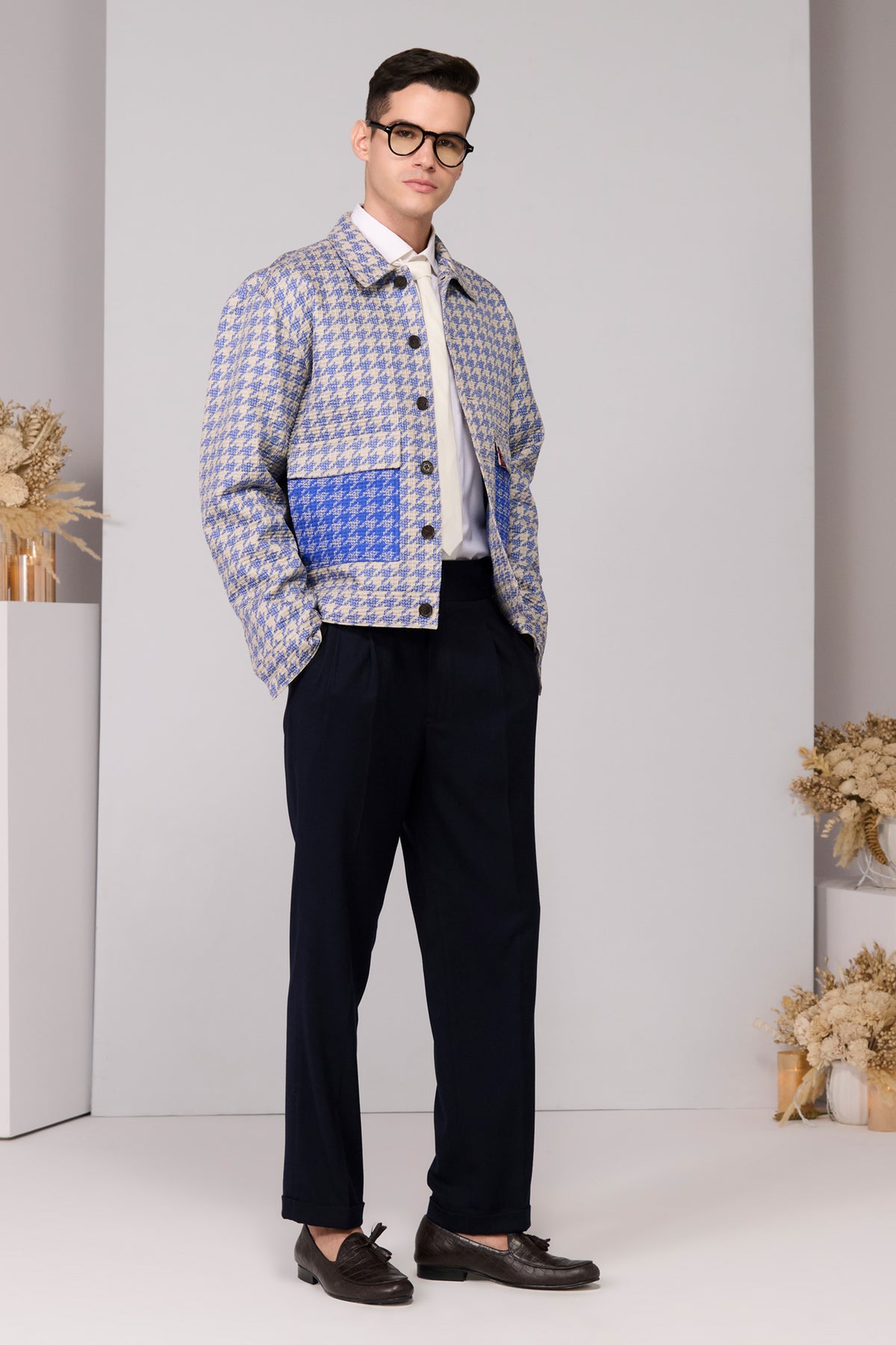 Blue Houndstooth Layering