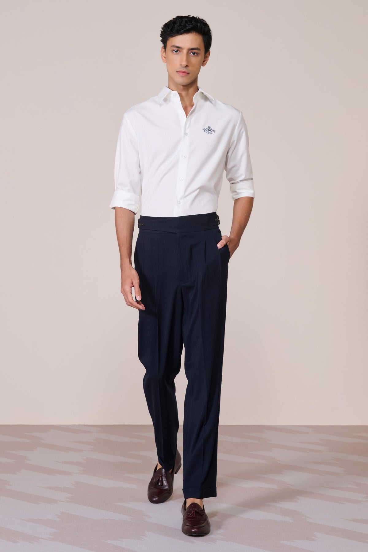 Signature Off White Shirt with Embroidered Crest