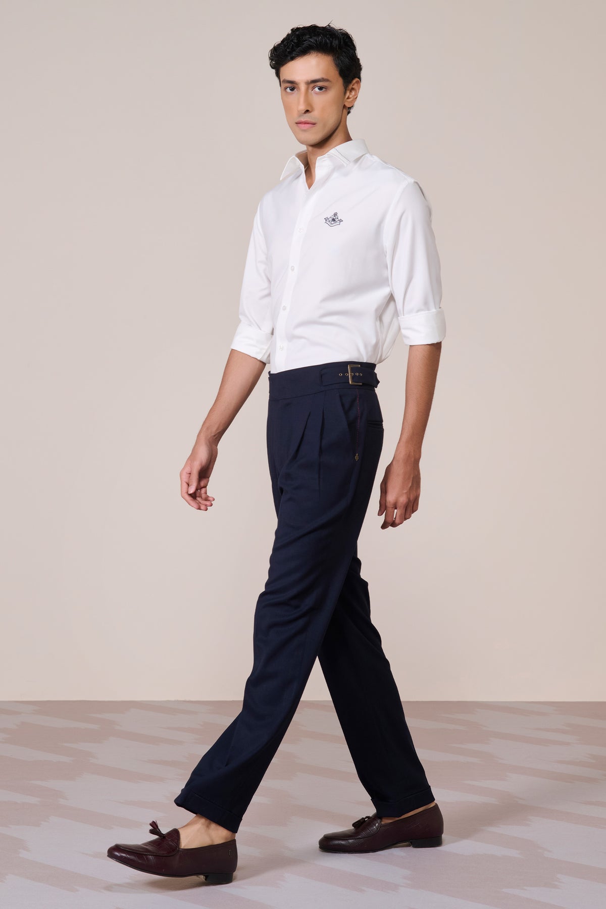 Signature Off White Shirt with Embroidered Crest