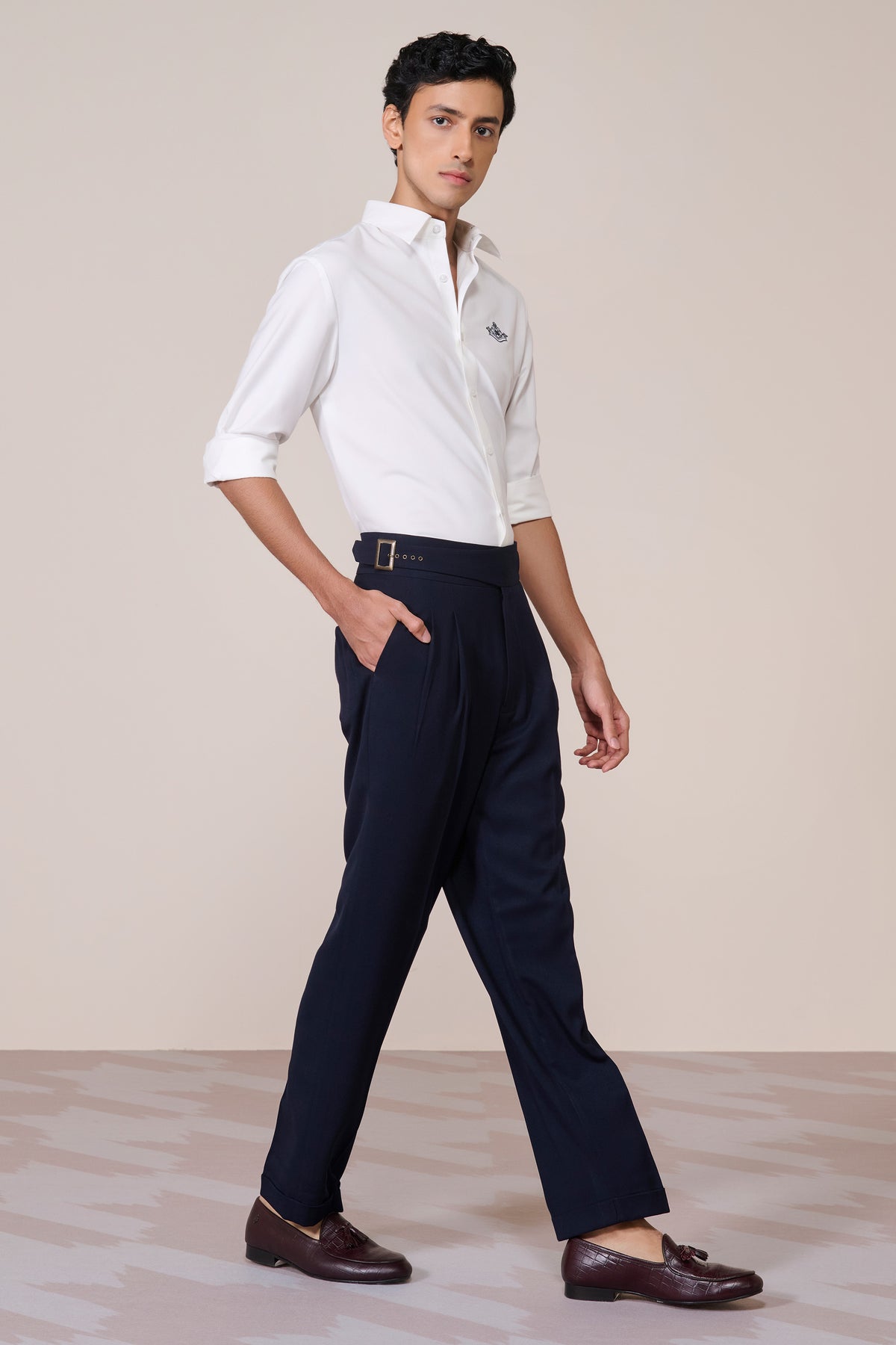 Signature Off White Shirt with Embroidered Crest