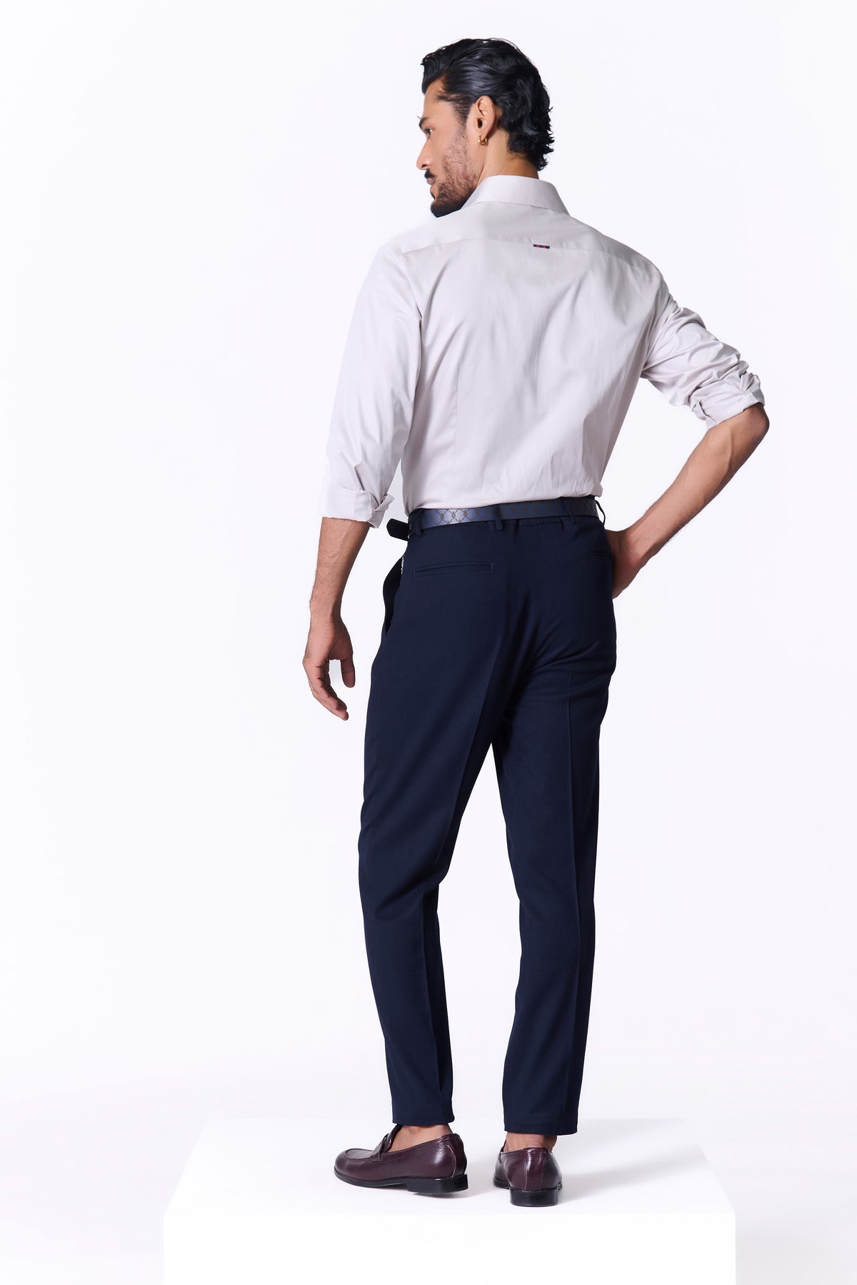 Signature Light Grey Shirt with Embroidered Crest