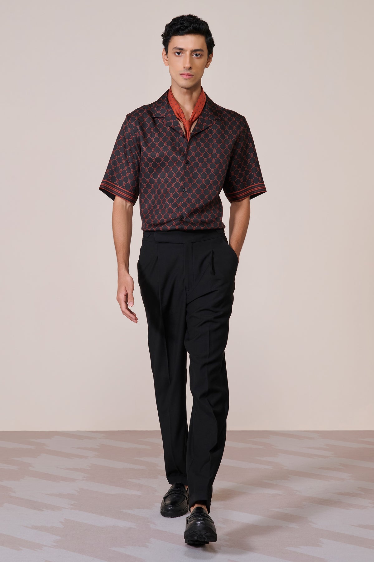 Black Adamas Twill Silk Shirt