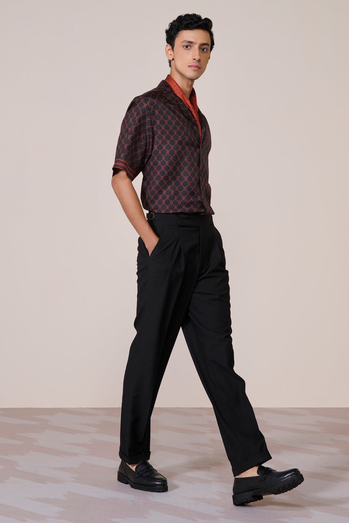 Black Adamas Twill Silk Shirt