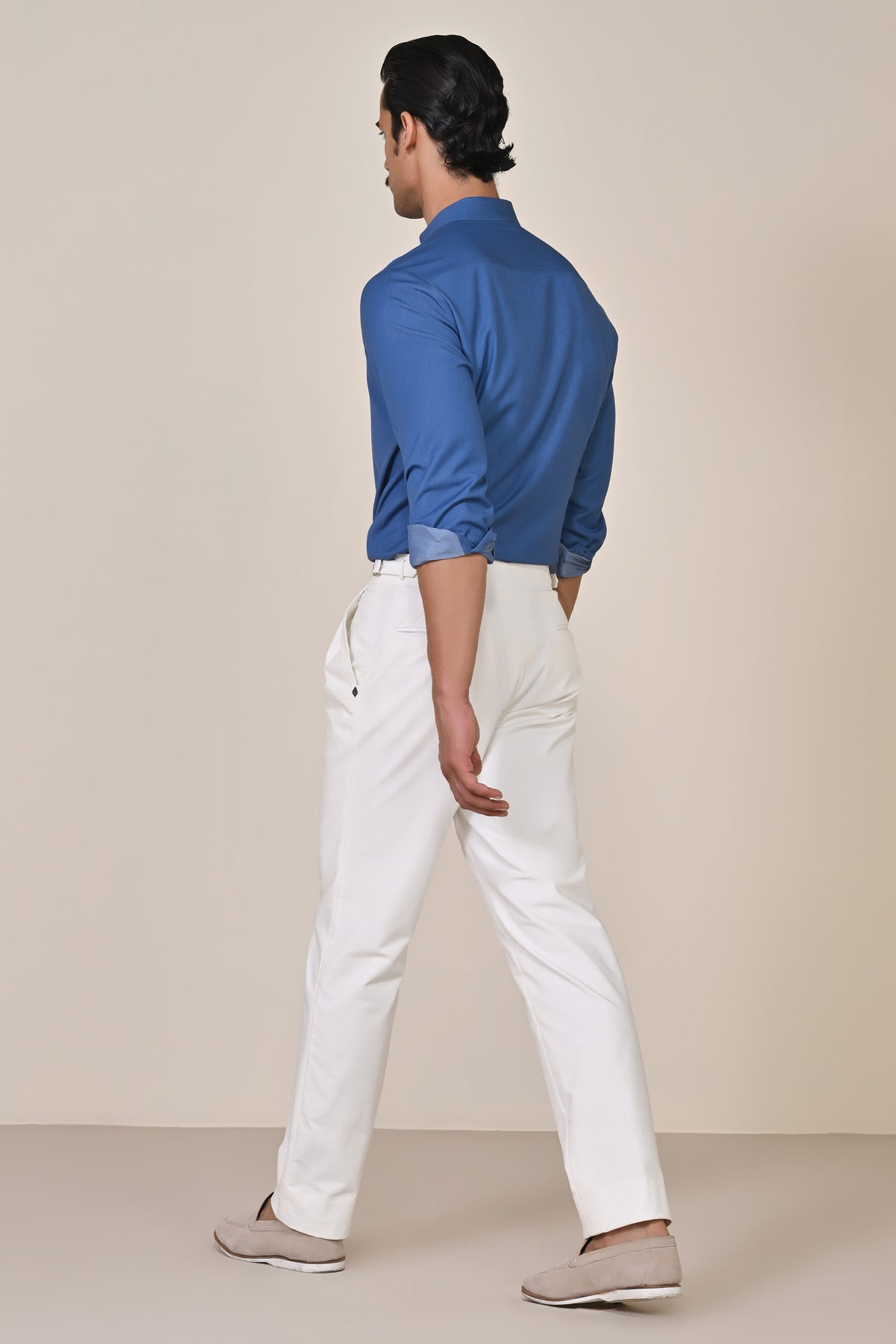 Denim Band Collar Shirt
