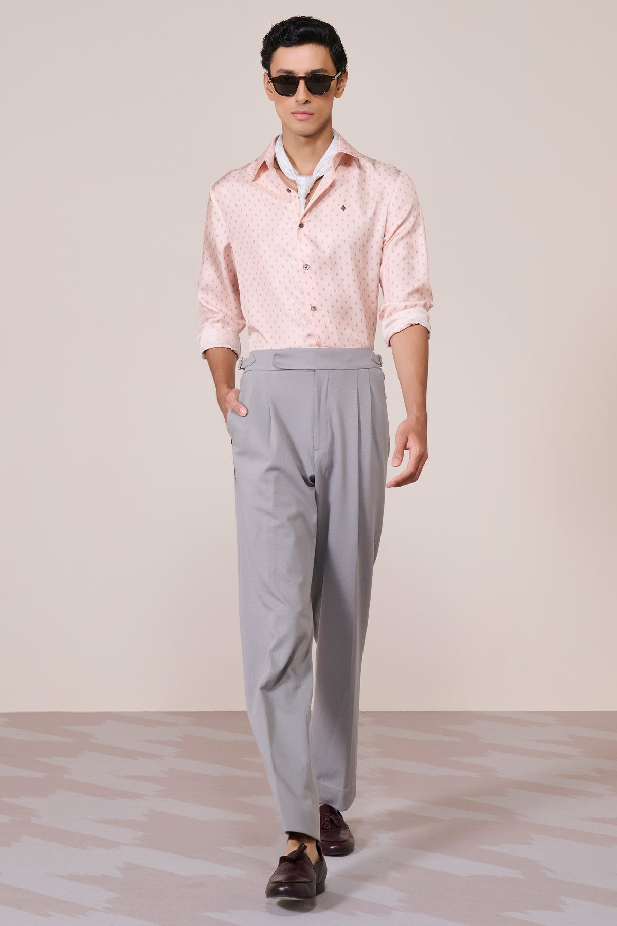 Pink Silk Twill Adamas Shirt