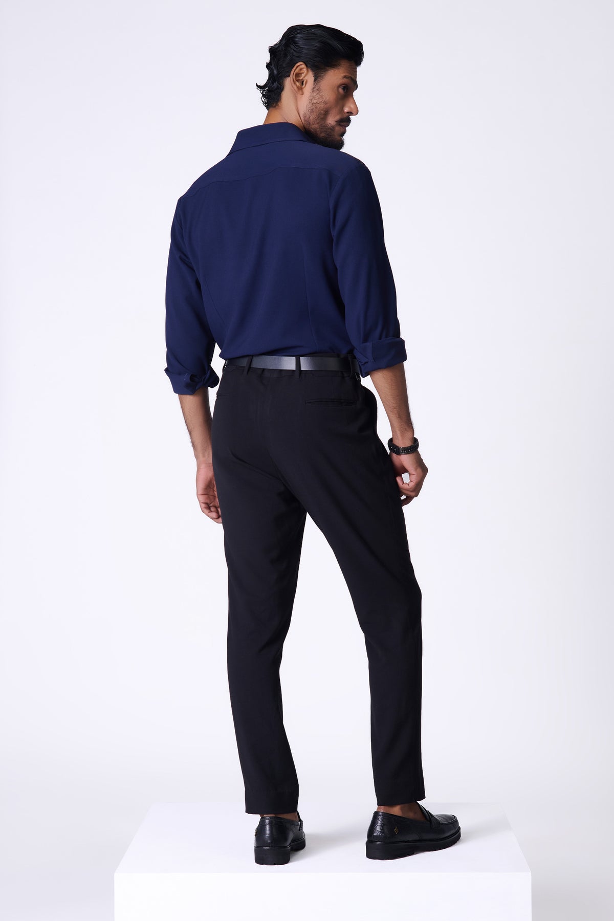 * Navy Shirt With intricate details