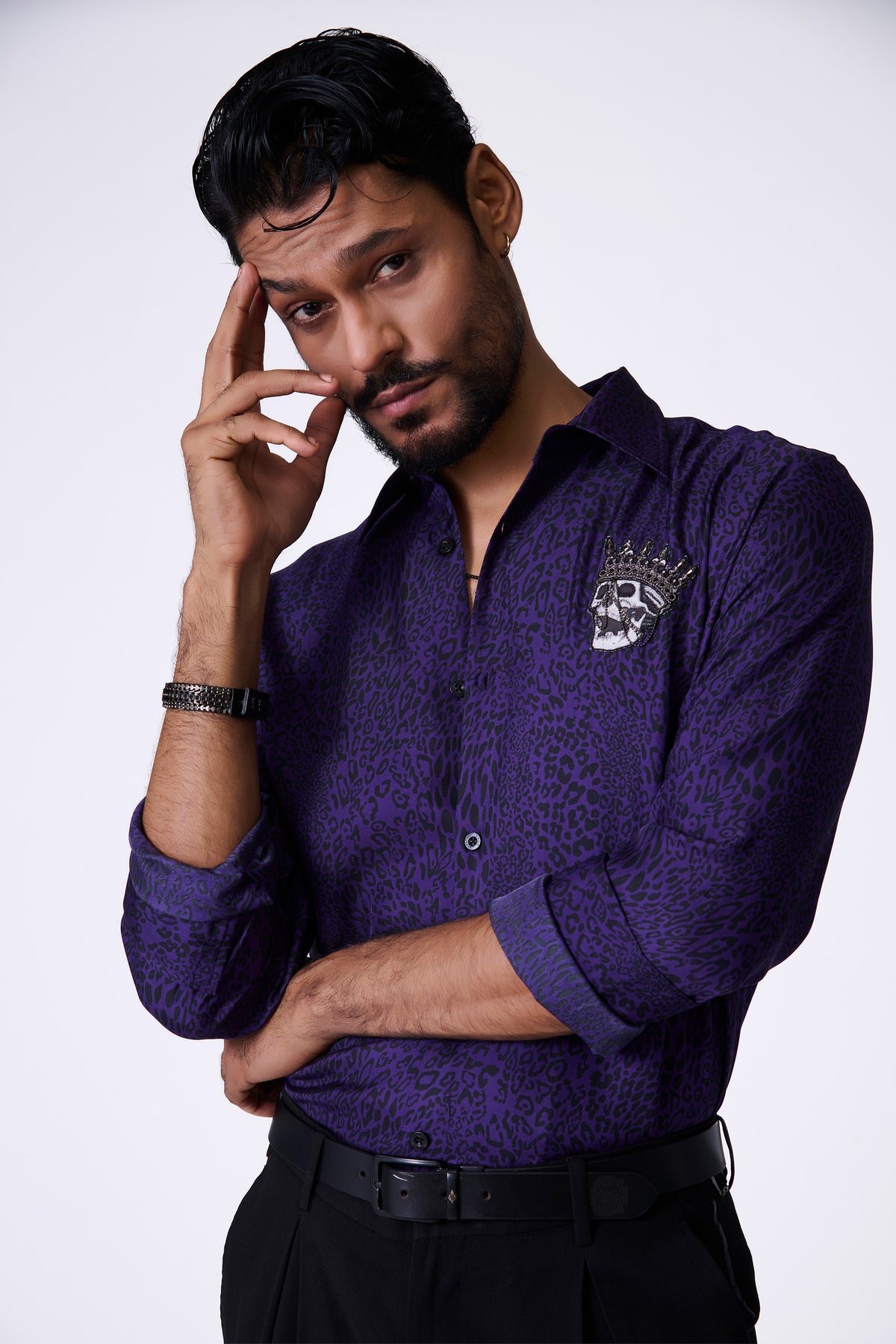 Purple Leopard Print Shirt