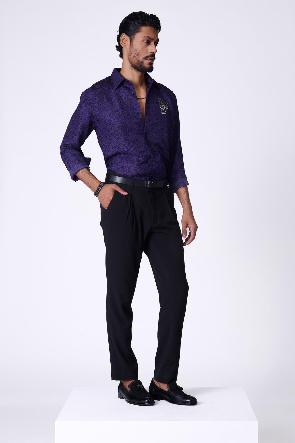 Purple Leopard Print Shirt
