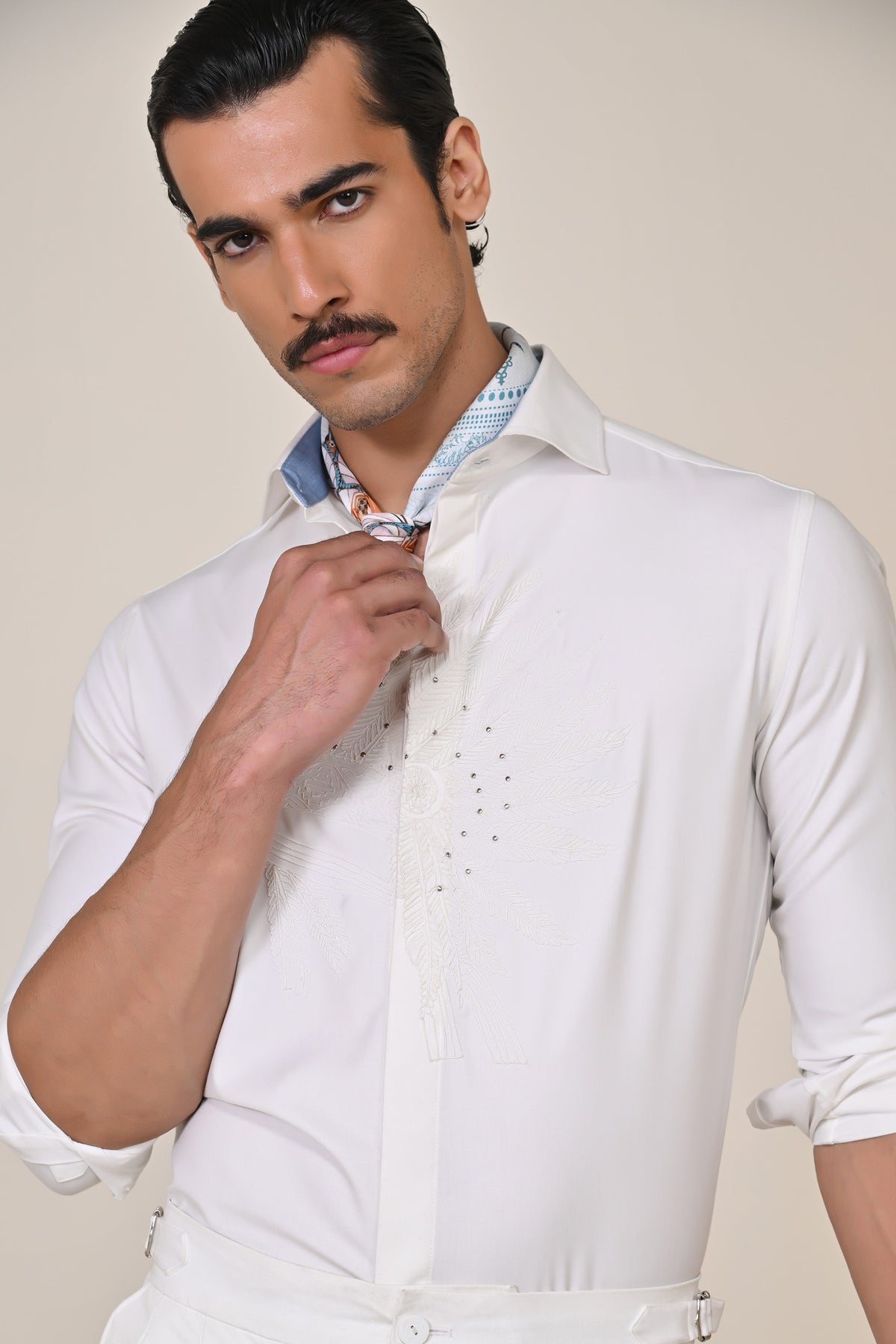Off white Embroidered Shirt