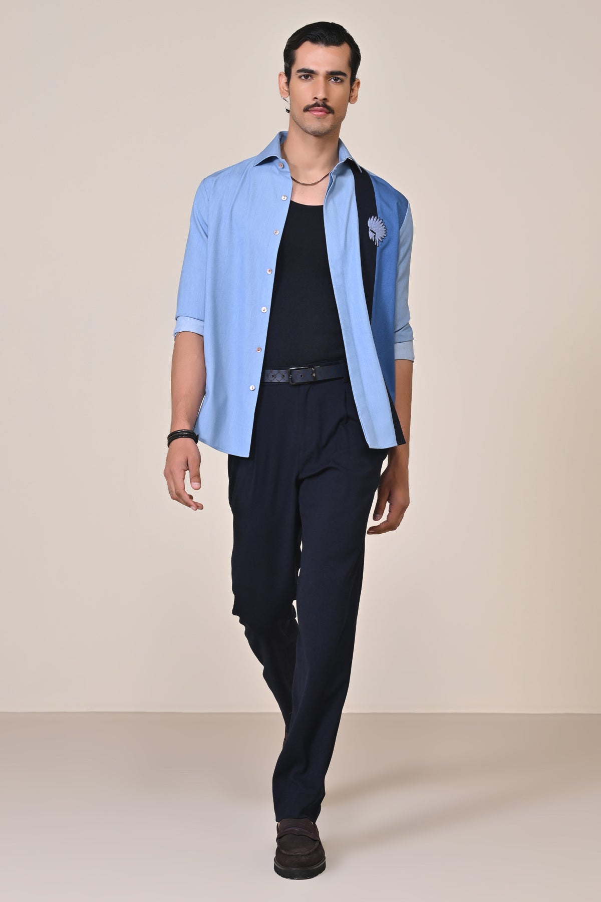 Eagle Crested Colour Block Shirt