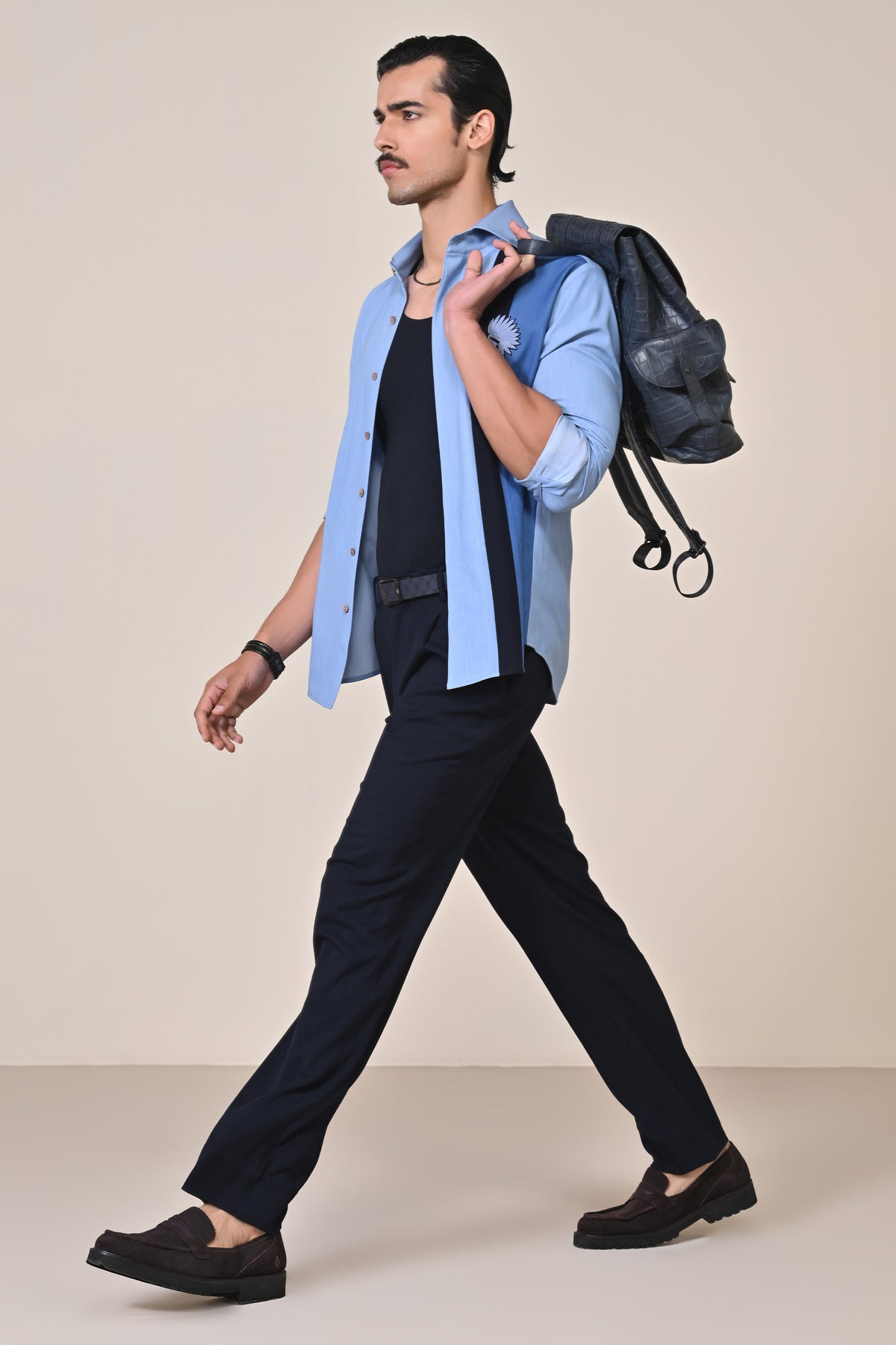 Eagle Crested Colour Block Shirt