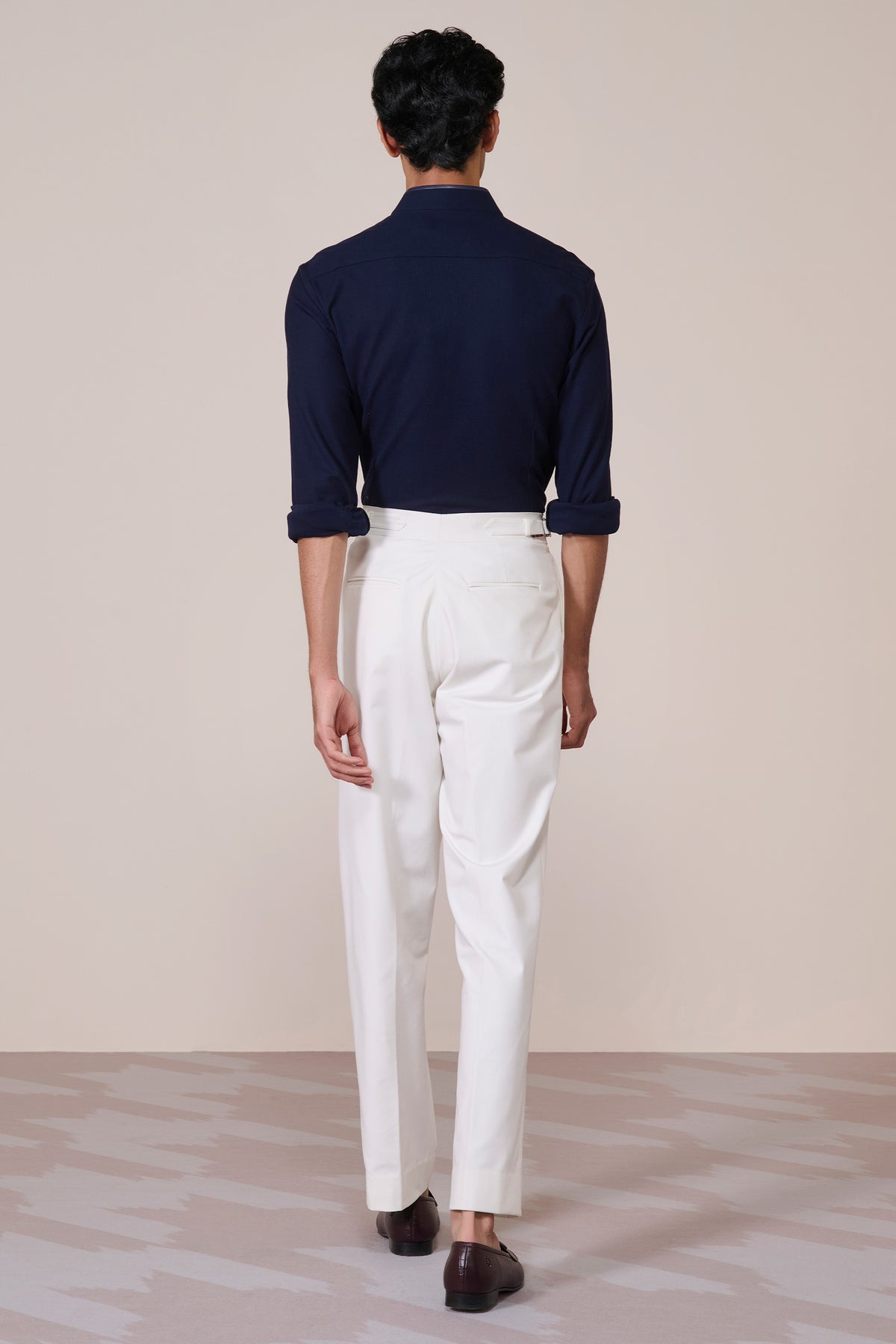 Navy Cotton Crested Shirt