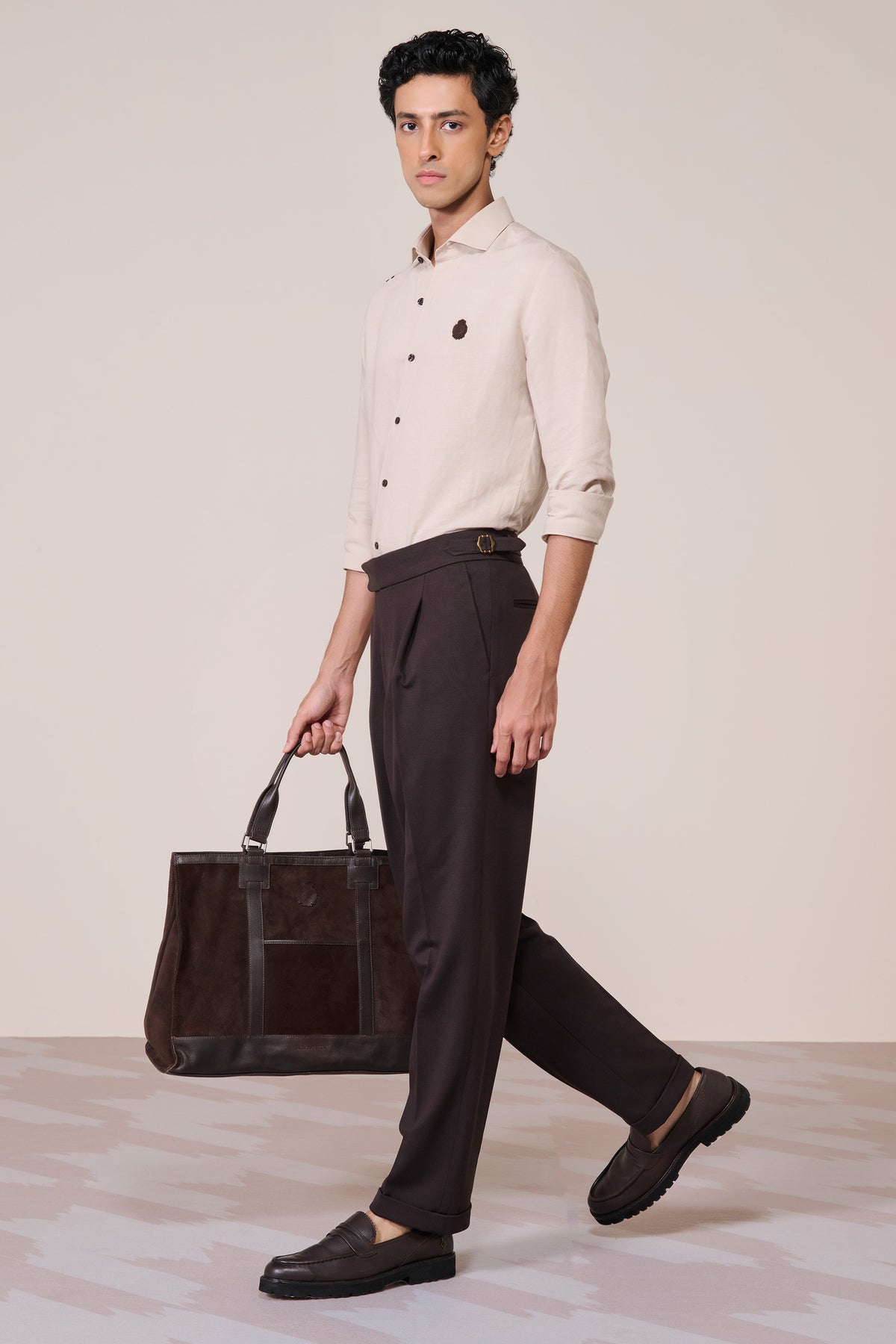 Ecru Linen Crested Shirt