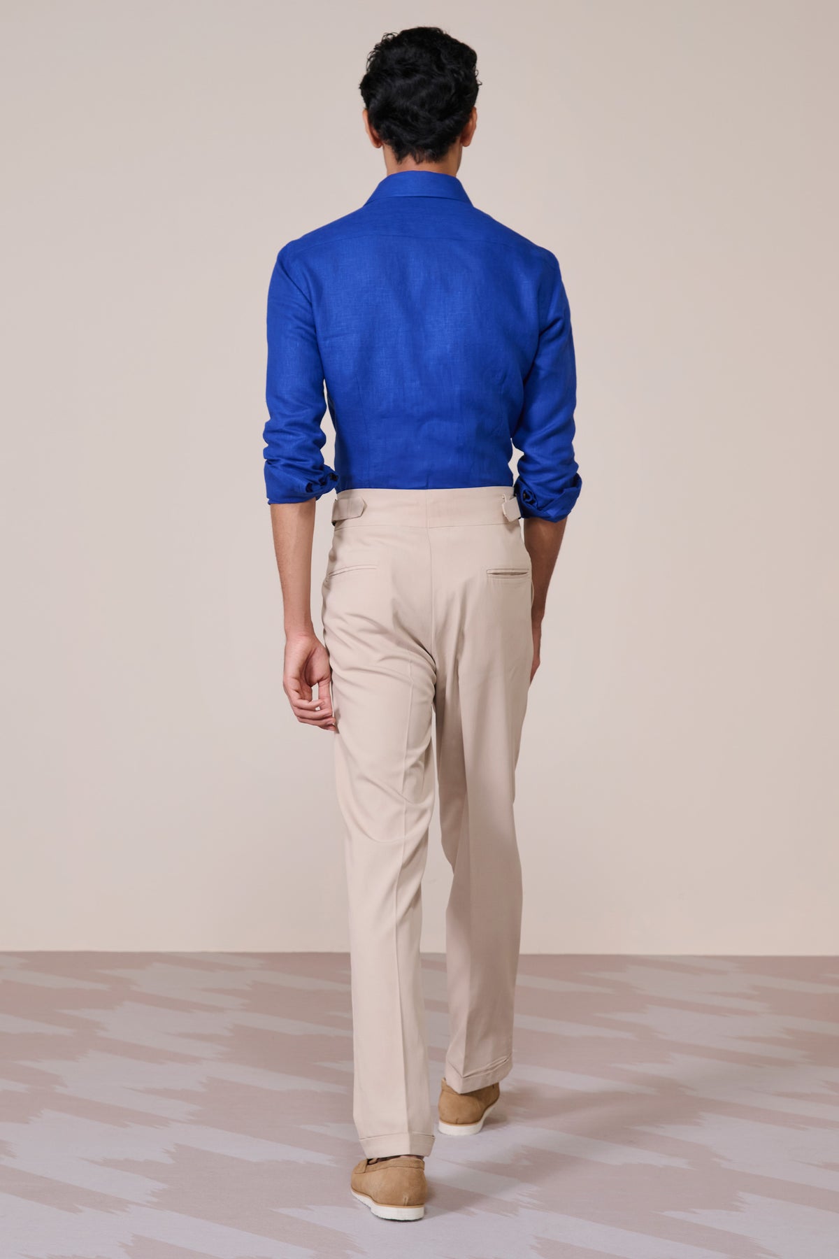 Racer Blue Linen Crest Shirt