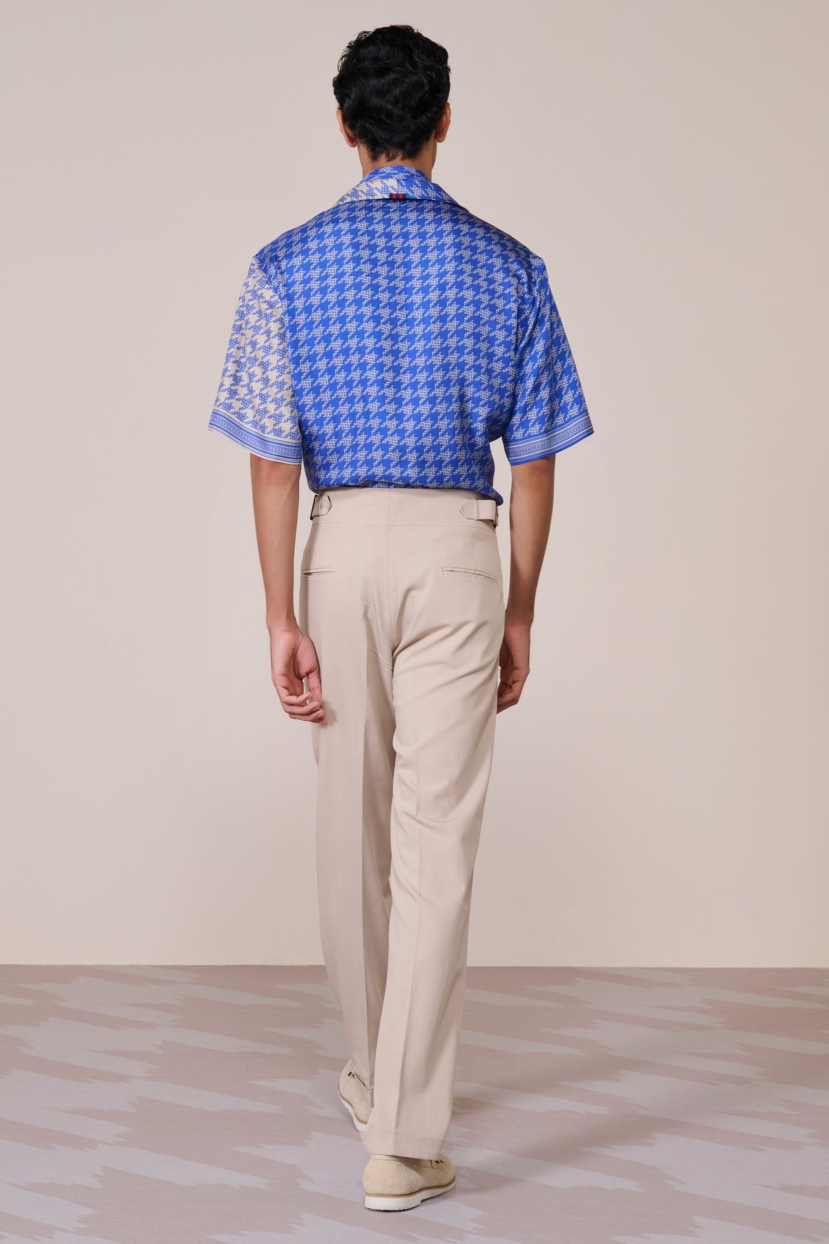 Blue Houndstooth Printed Shirt