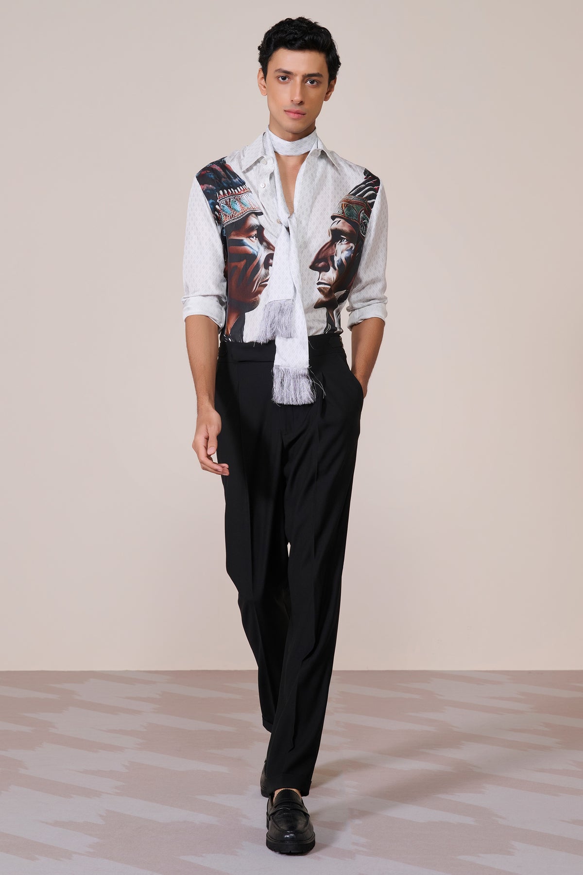 Offwhite Silk Twill Adamas Shirt